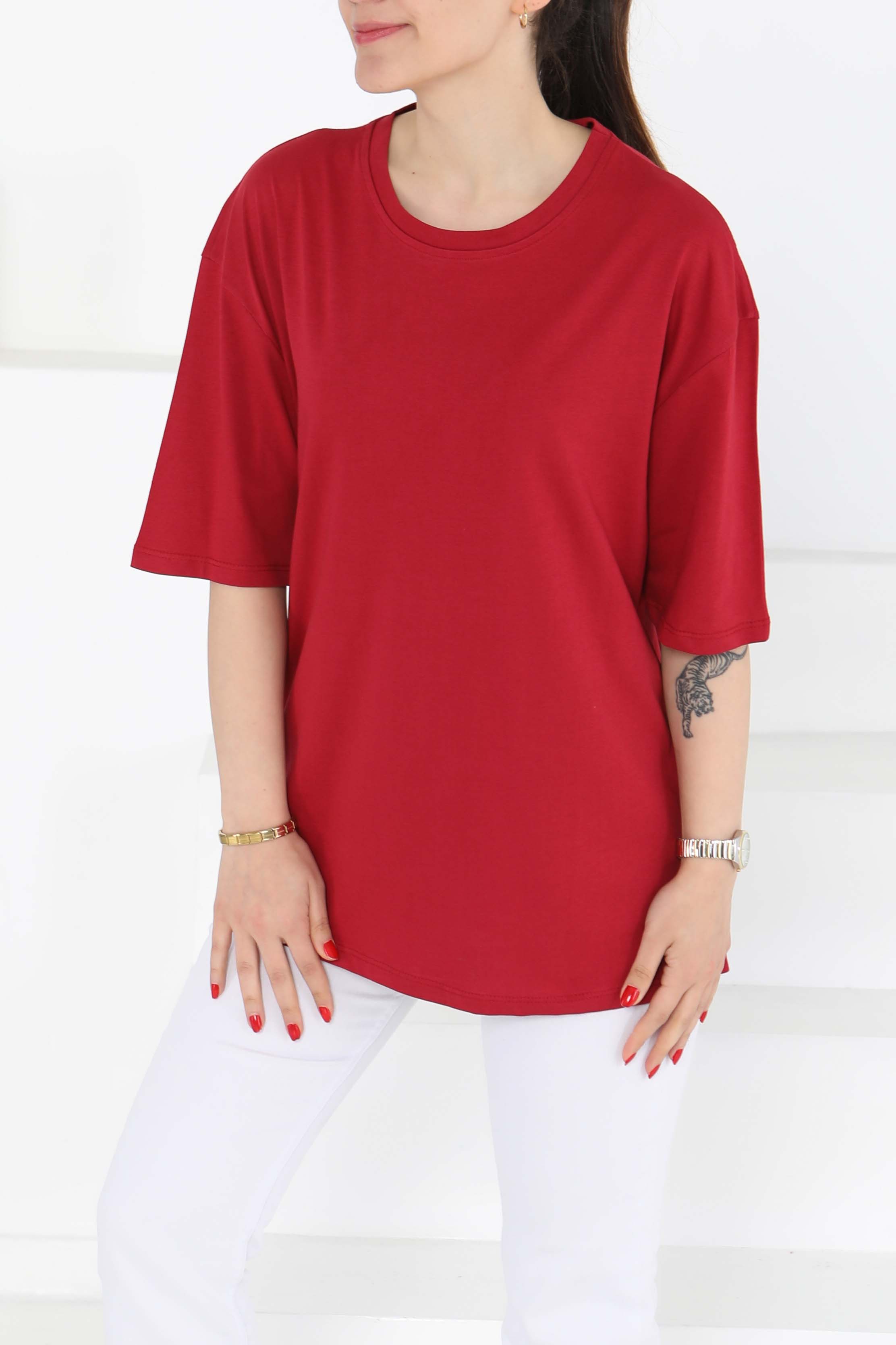 Oversize Kısa Kollu T-Şhirt - 27118 - 5