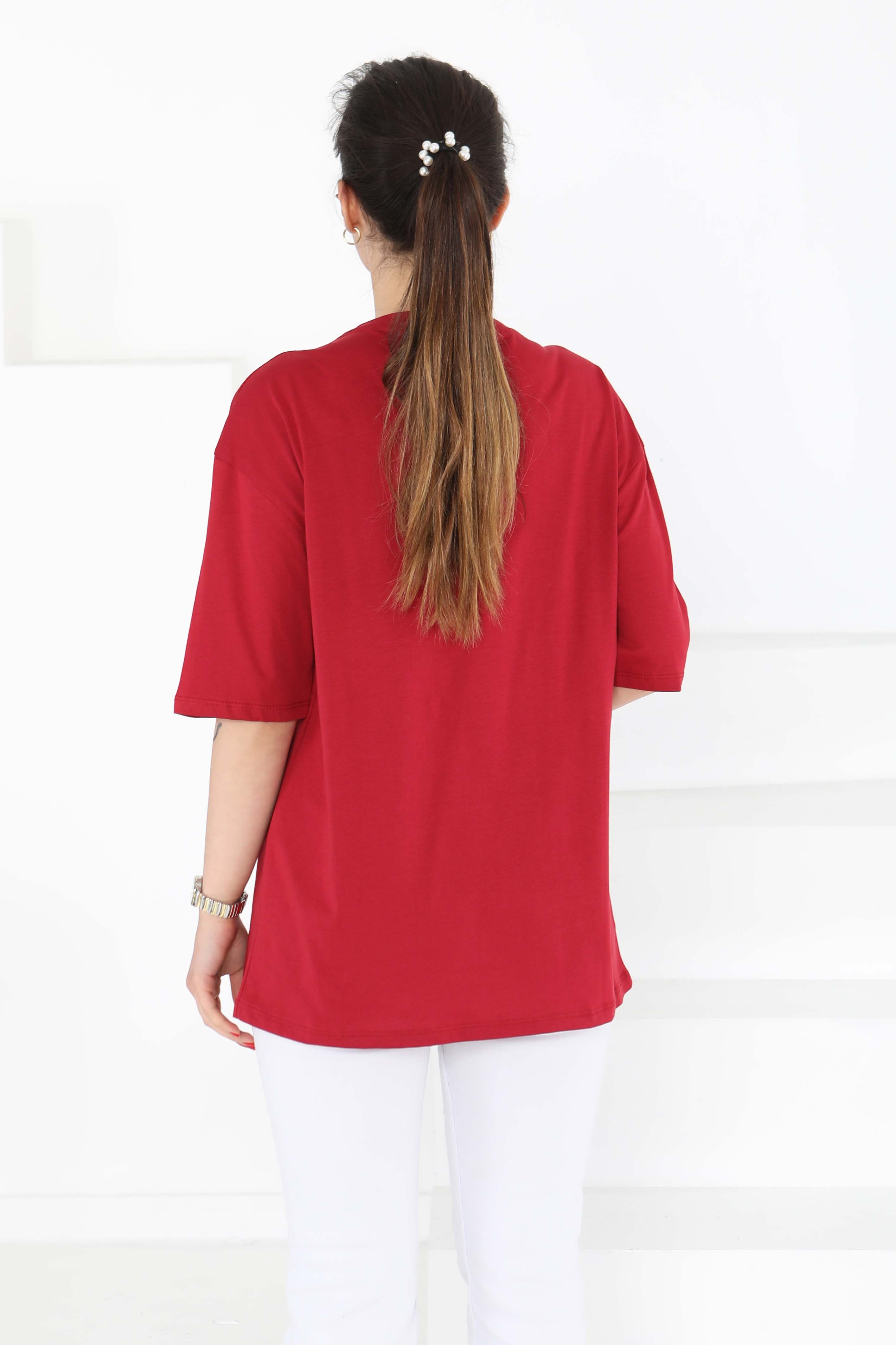 Oversize Kısa Kollu T-Şhirt - 27118 - 7
