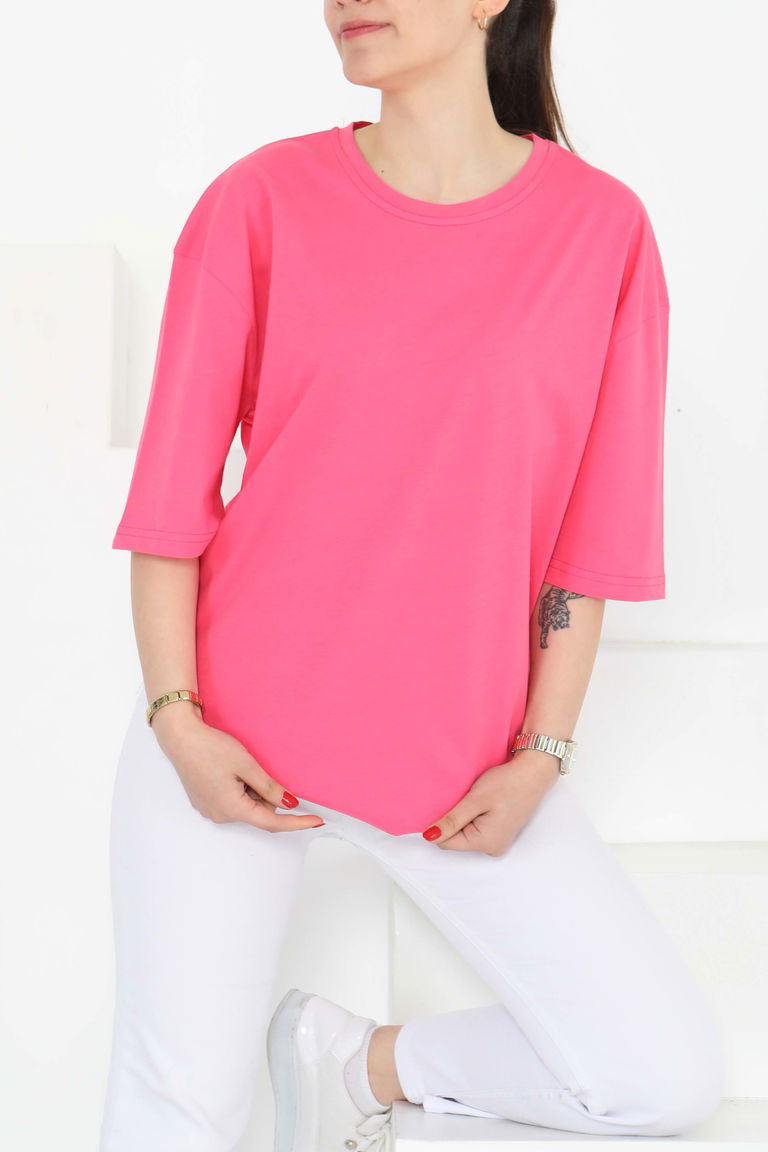 Oversize Kısa Kollu T-Şhirt - 27118 - TOFİSA