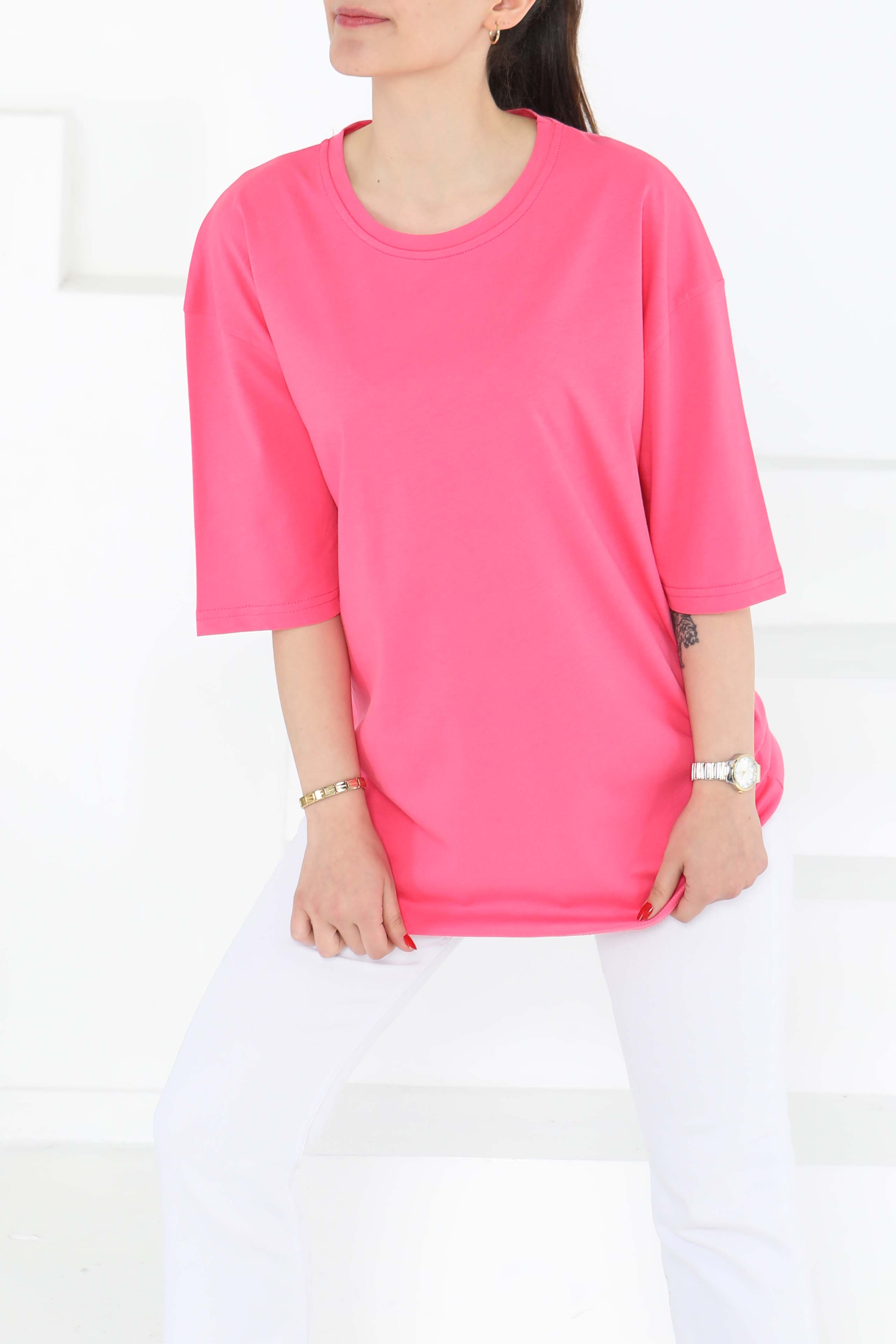 Oversize Kısa Kollu T-Şhirt - 27118 - 6