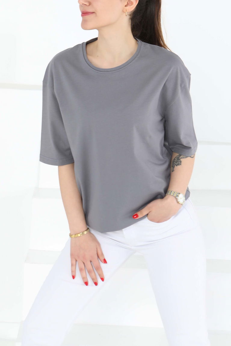 Oversize Kısa Kollu T-Şhirt - 27118 - TOFİSA