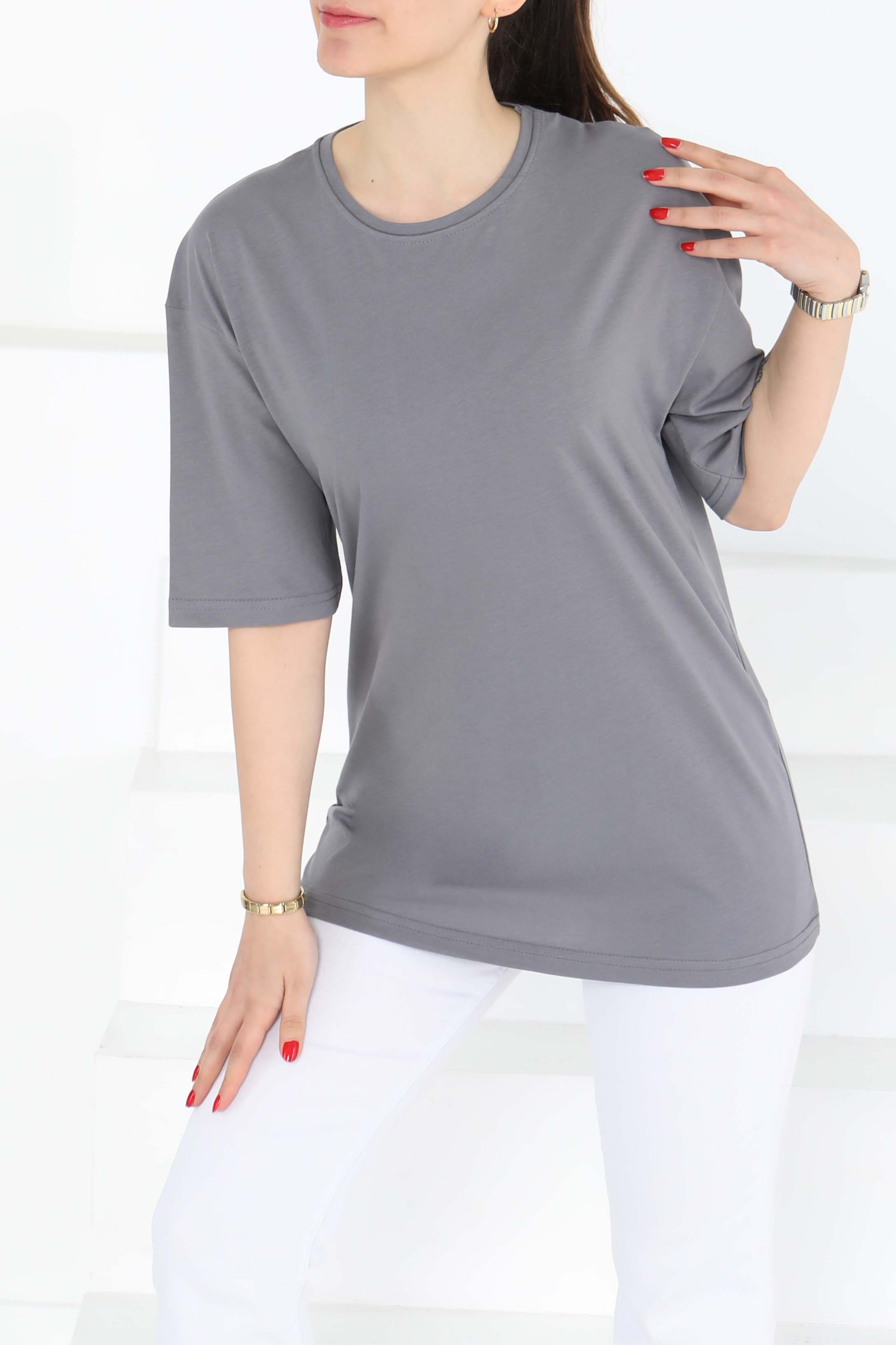 Oversize Kısa Kollu T-Şhirt - 27118 - 2