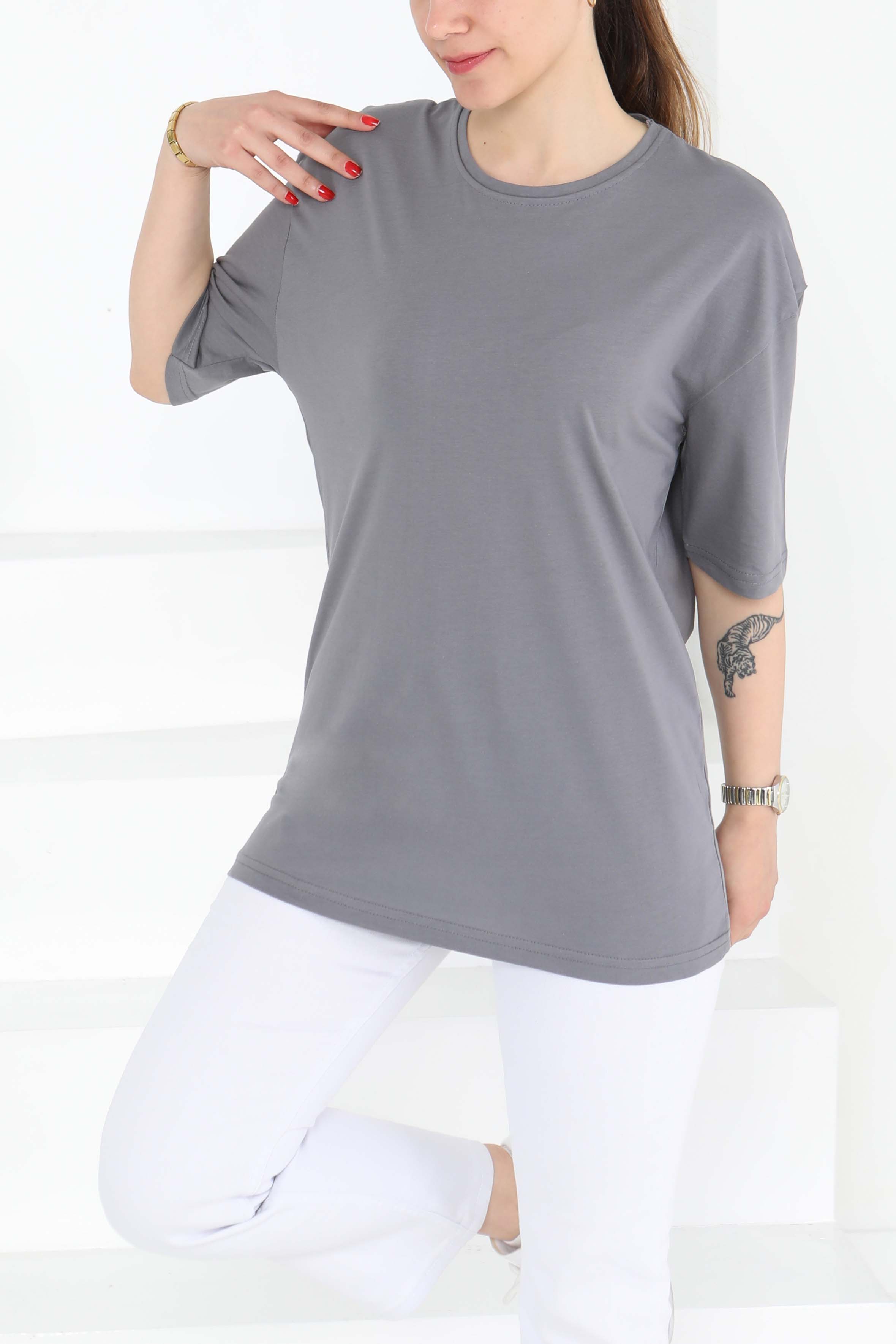 Oversize Kısa Kollu T-Şhirt - 27118 - 3