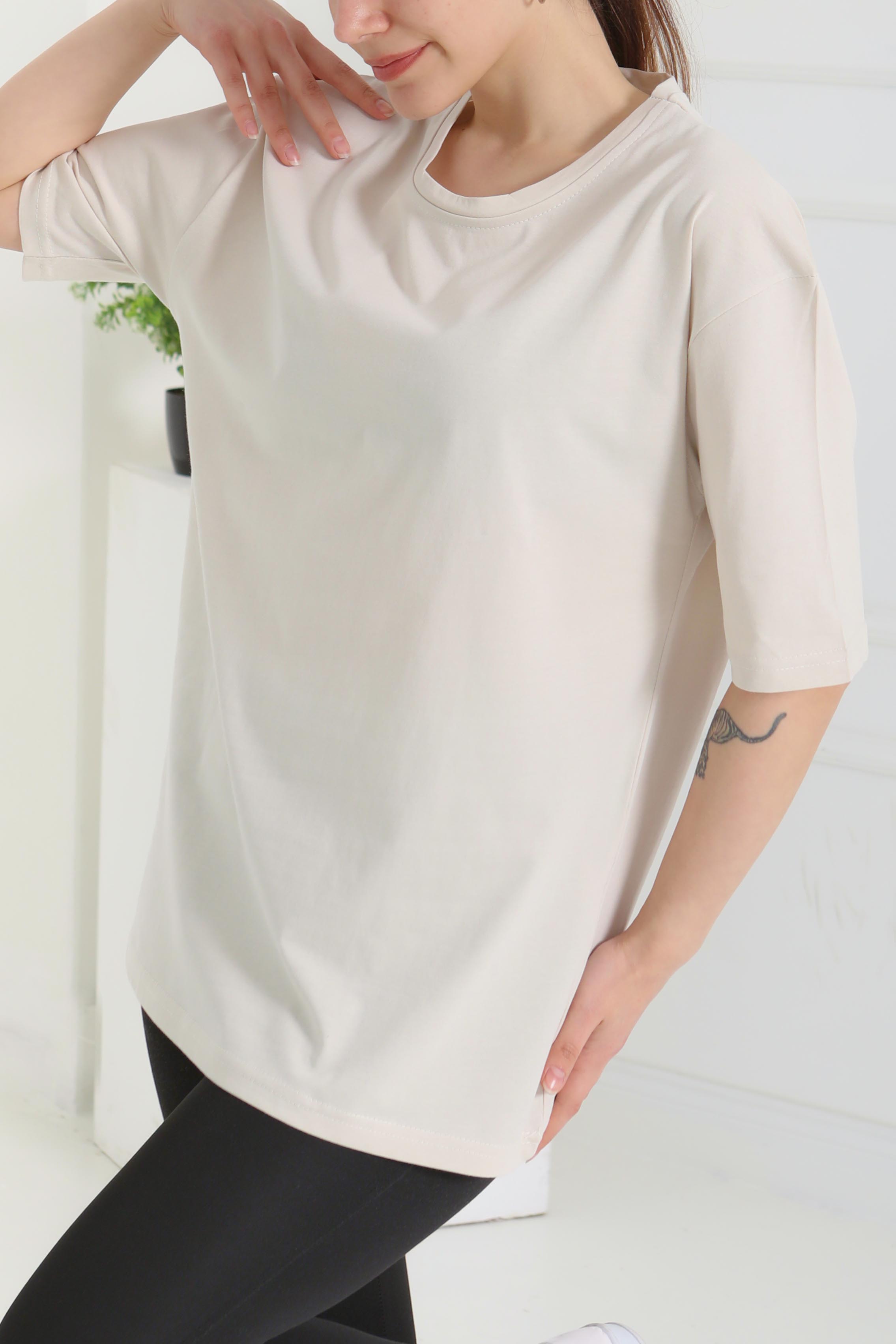 Oversize Kısa Kollu T-Şhirt - 27118 - 3