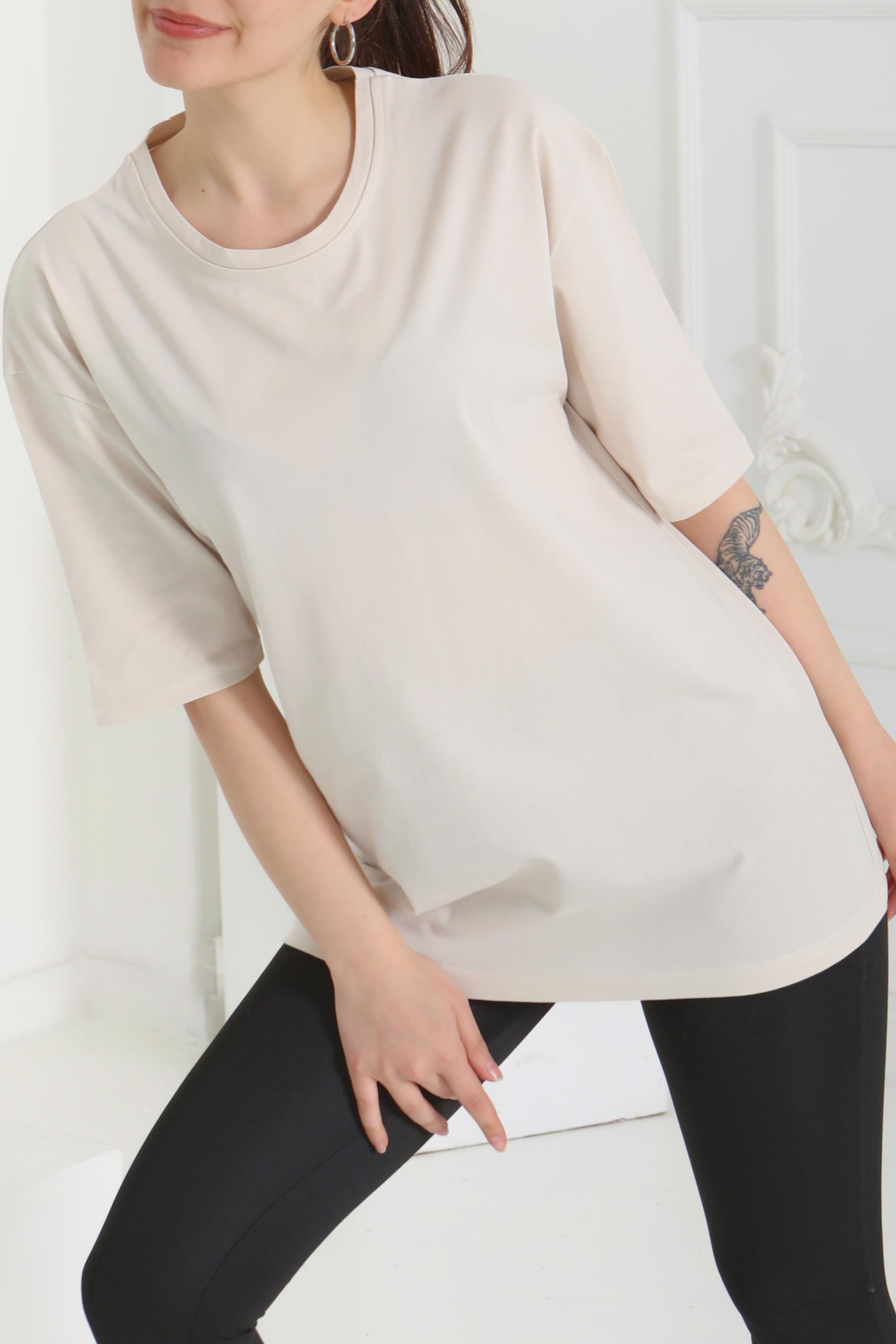 Oversize Kısa Kollu T-Şhirt - 27118 - 4