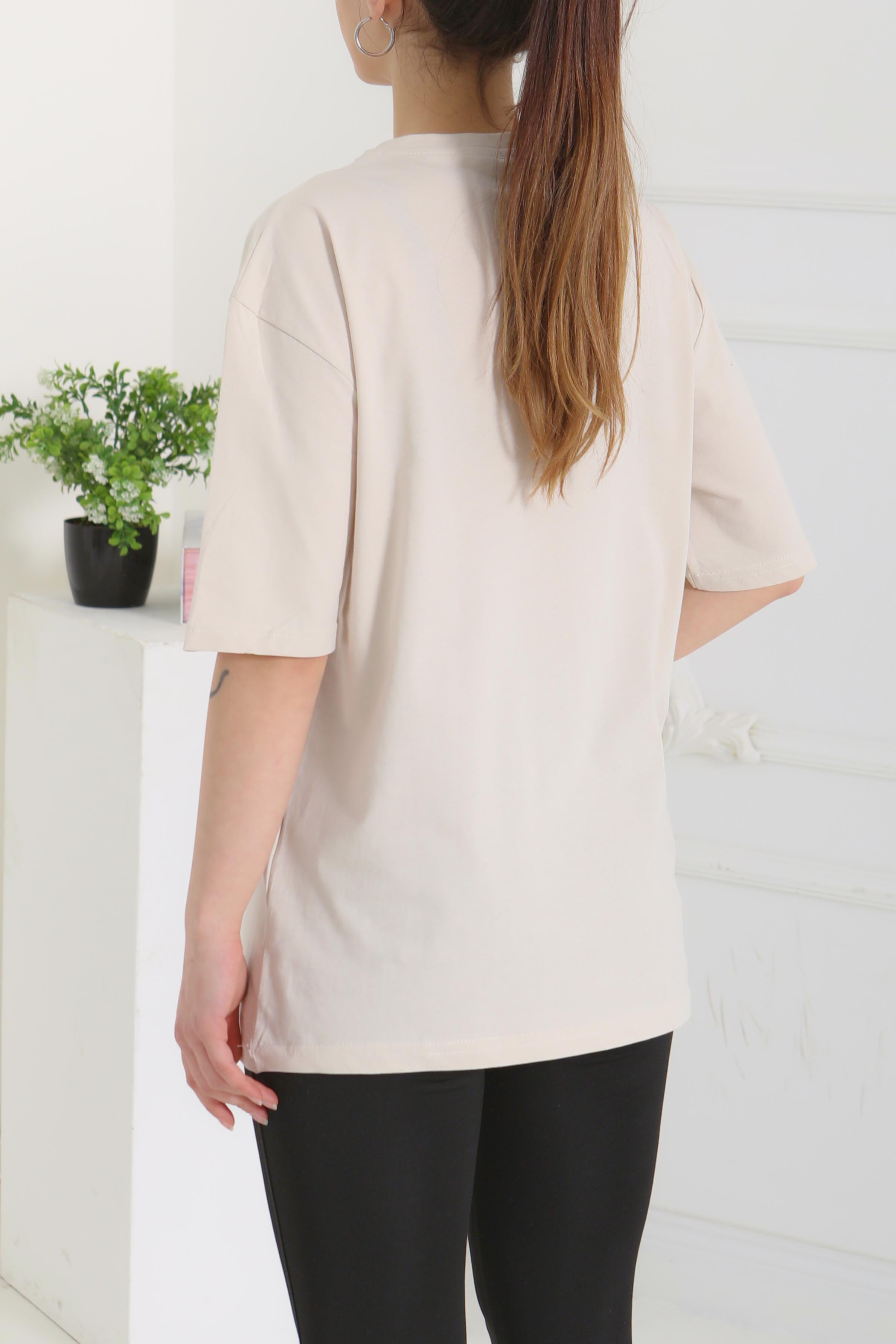 Oversize Kısa Kollu T-Şhirt - 27118 - 5