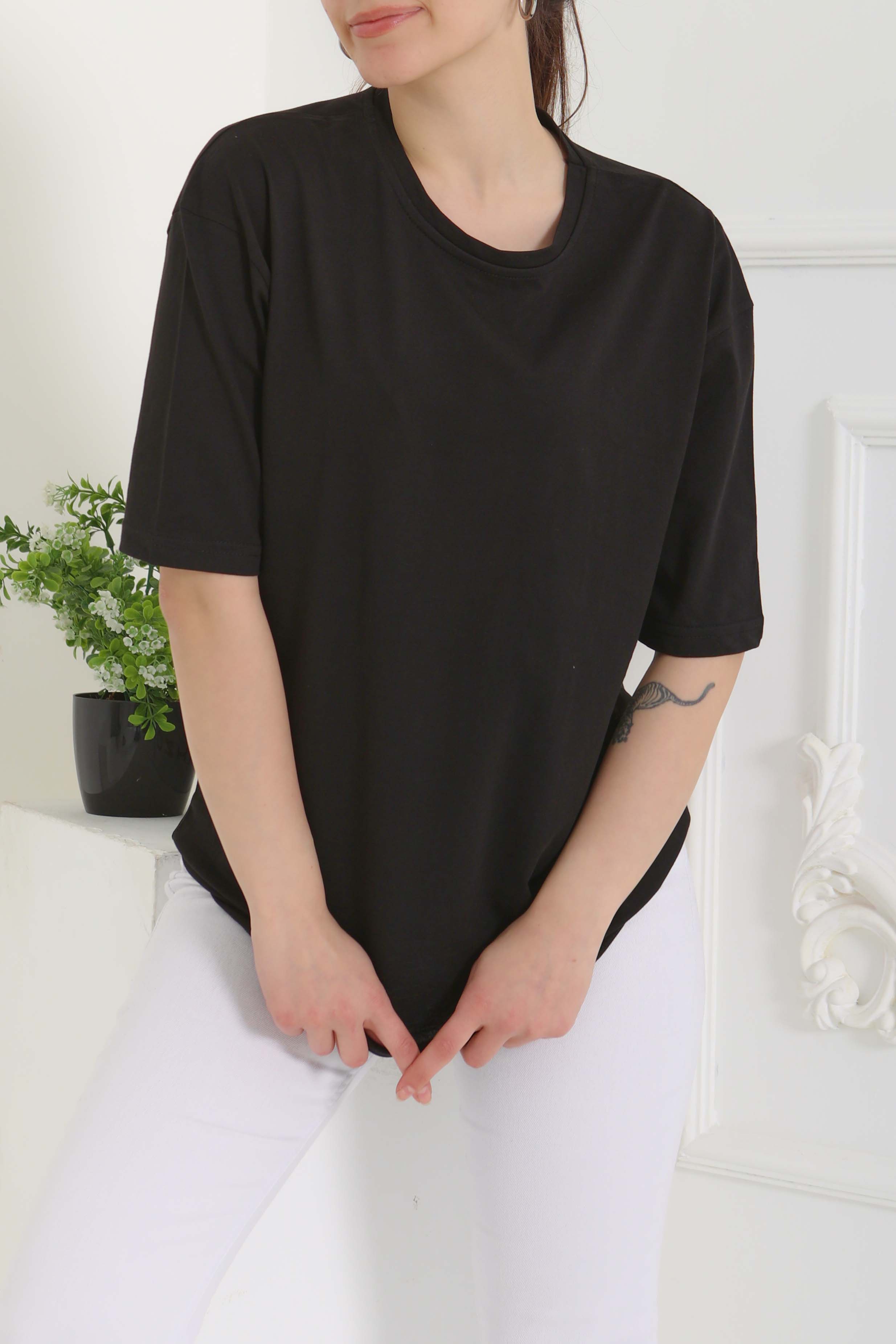 Oversize Kısa Kollu T-Şhirt - 27118 - 3