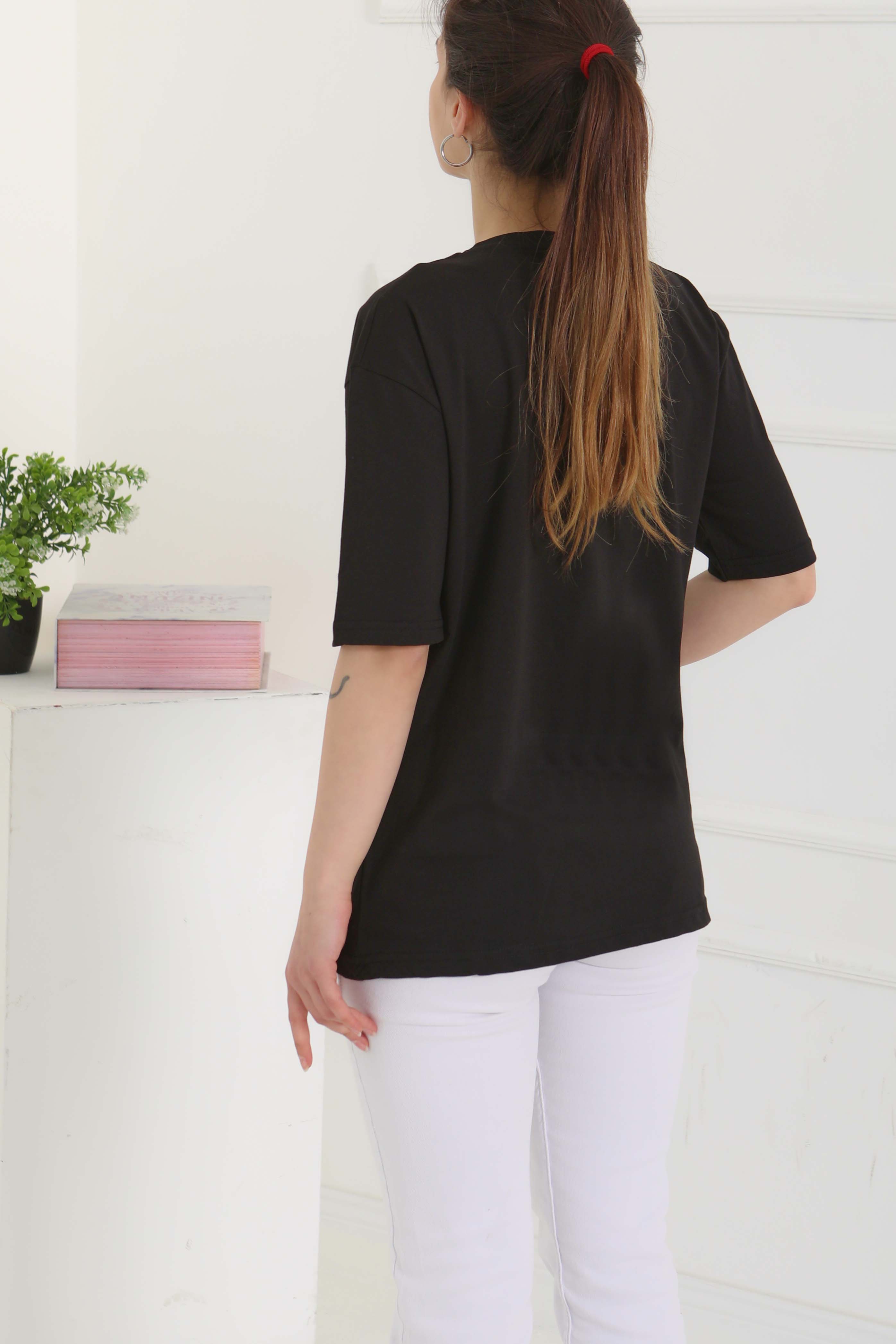 Oversize Kısa Kollu T-Şhirt - 27118 - 6