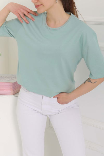 Oversize Kısa Kollu T-Şhirt Mint - 27118 