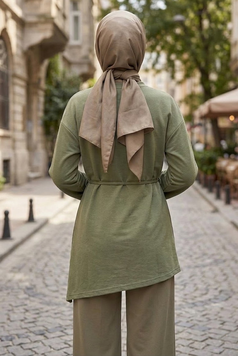 Oysh Modal Çapraz Tunik Haki - 28902-HAKI - 3