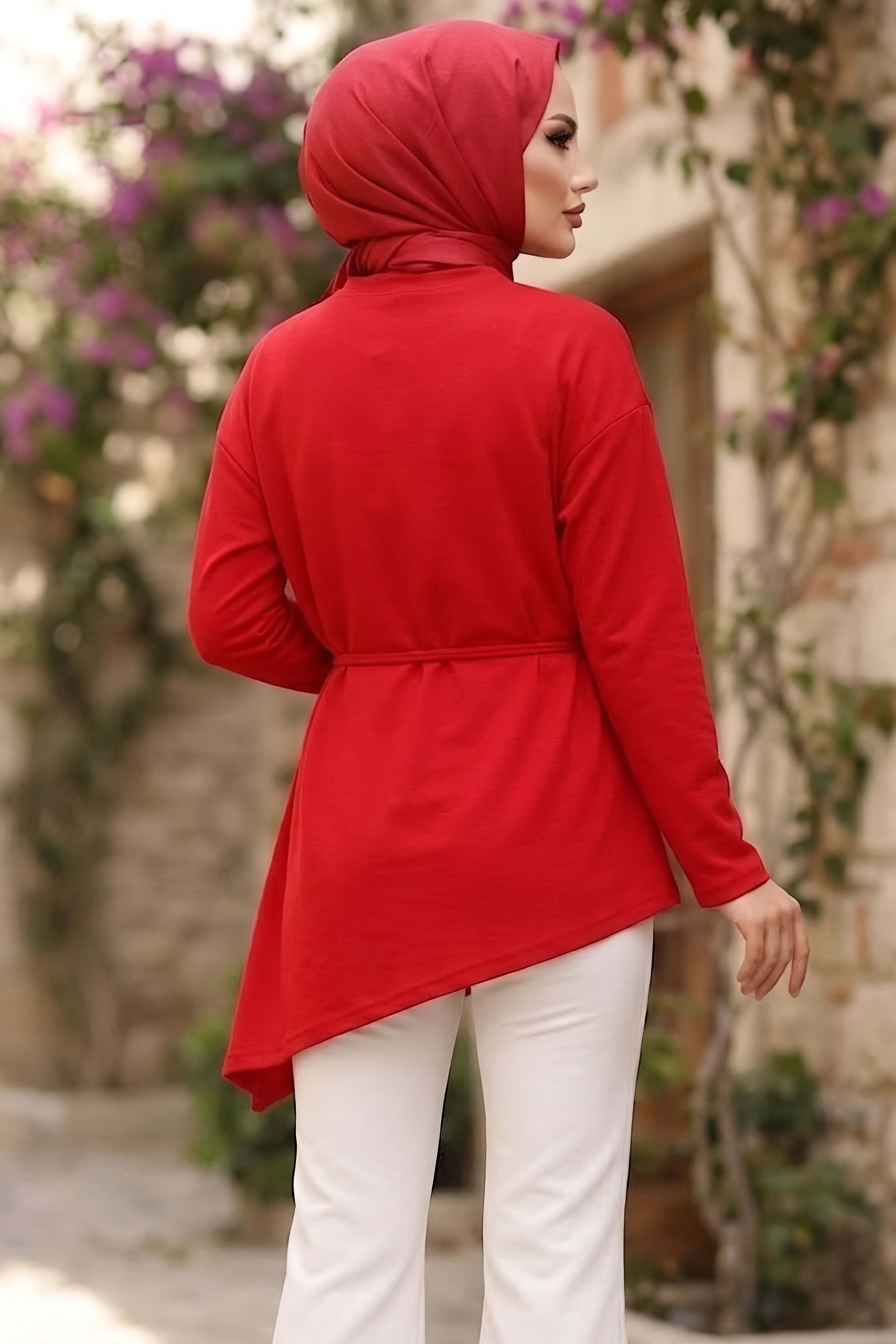 Oysh Modal Çapraz Tunik Kirmizi - 28902-KIRMIZI - 3