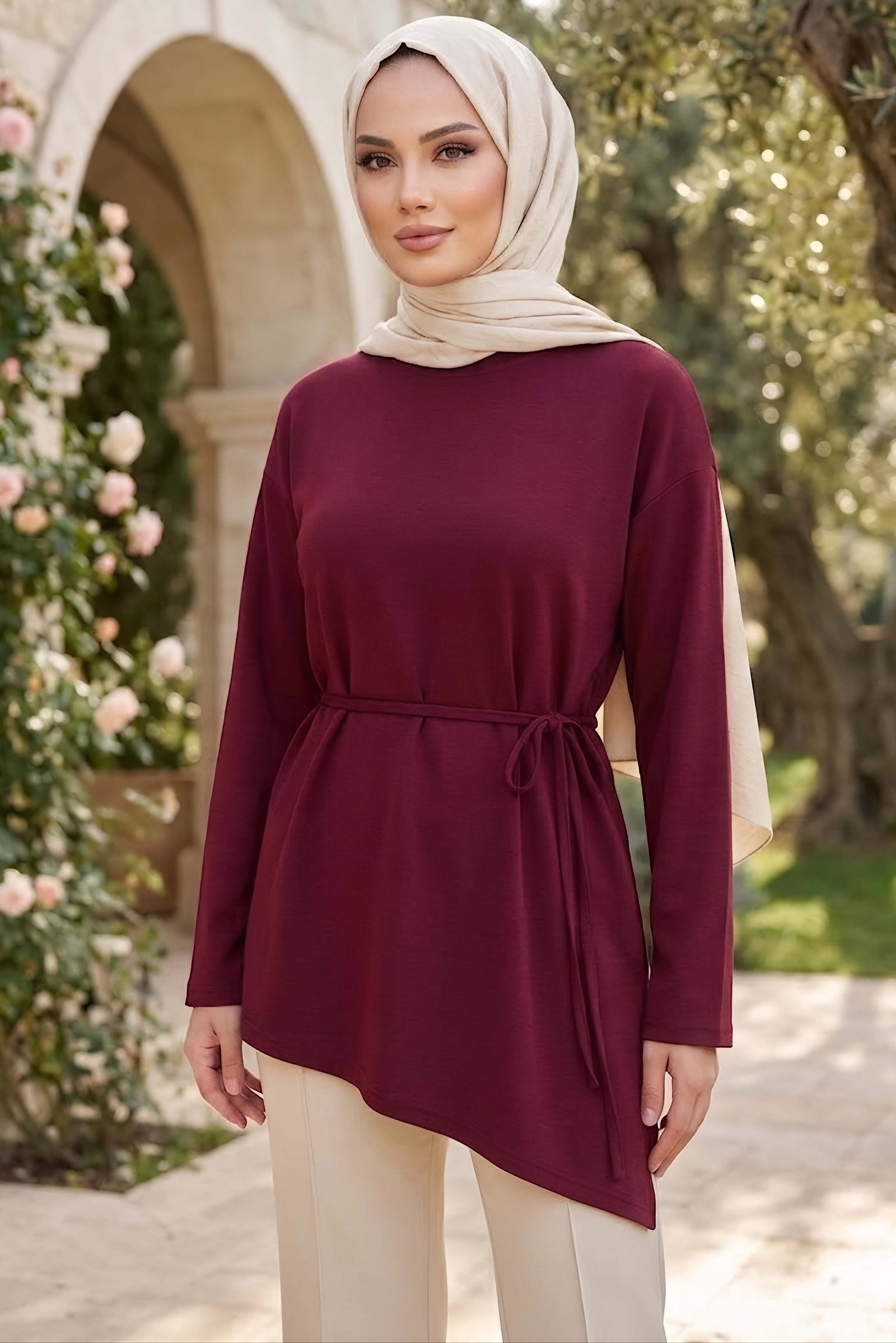Oysh Modal Çapraz Tunik Mürdüm - 28902-MURDUM - 1