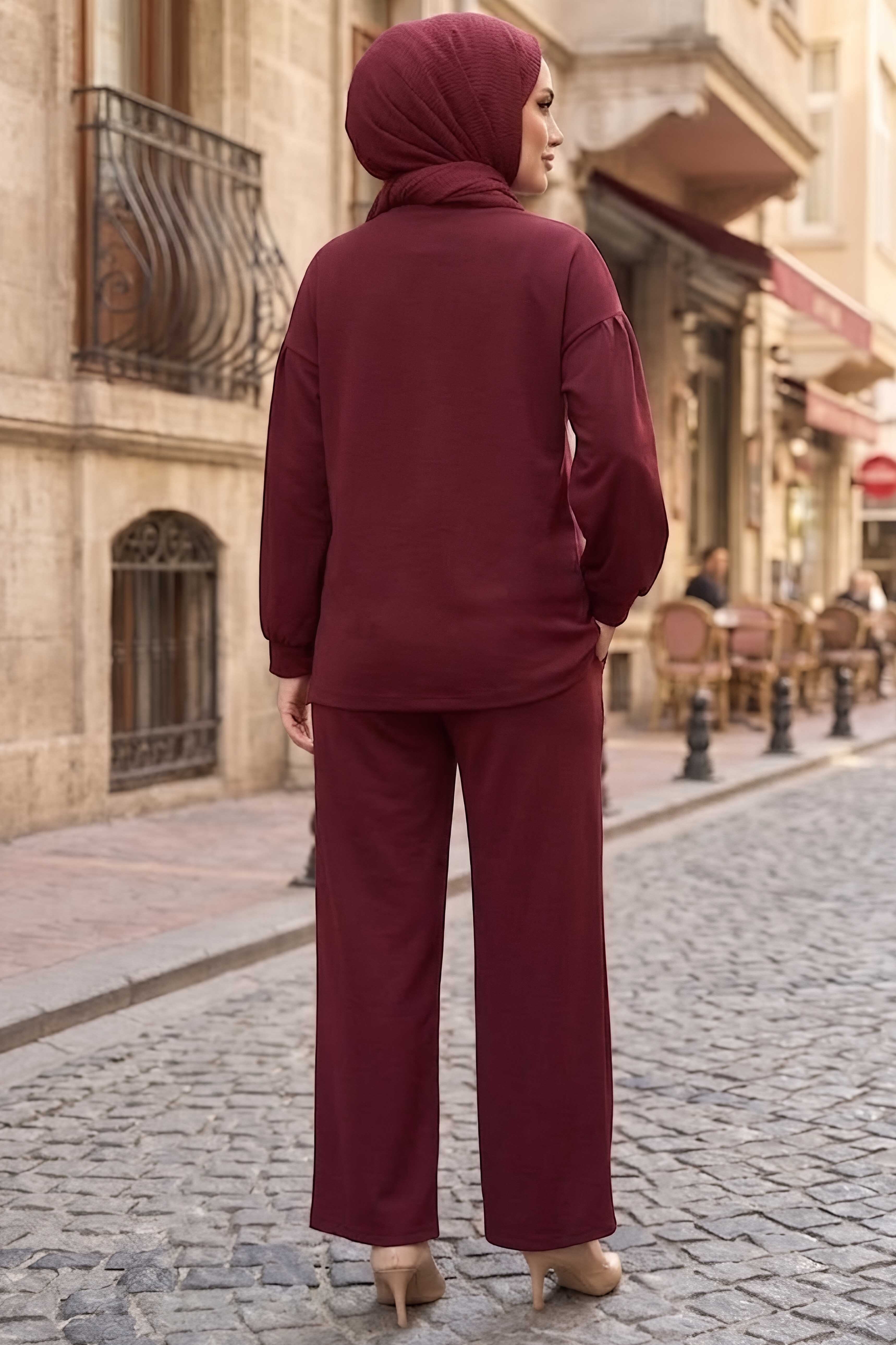Oysh Modal İkili Takım Bordo - 1348-BORDO - 3
