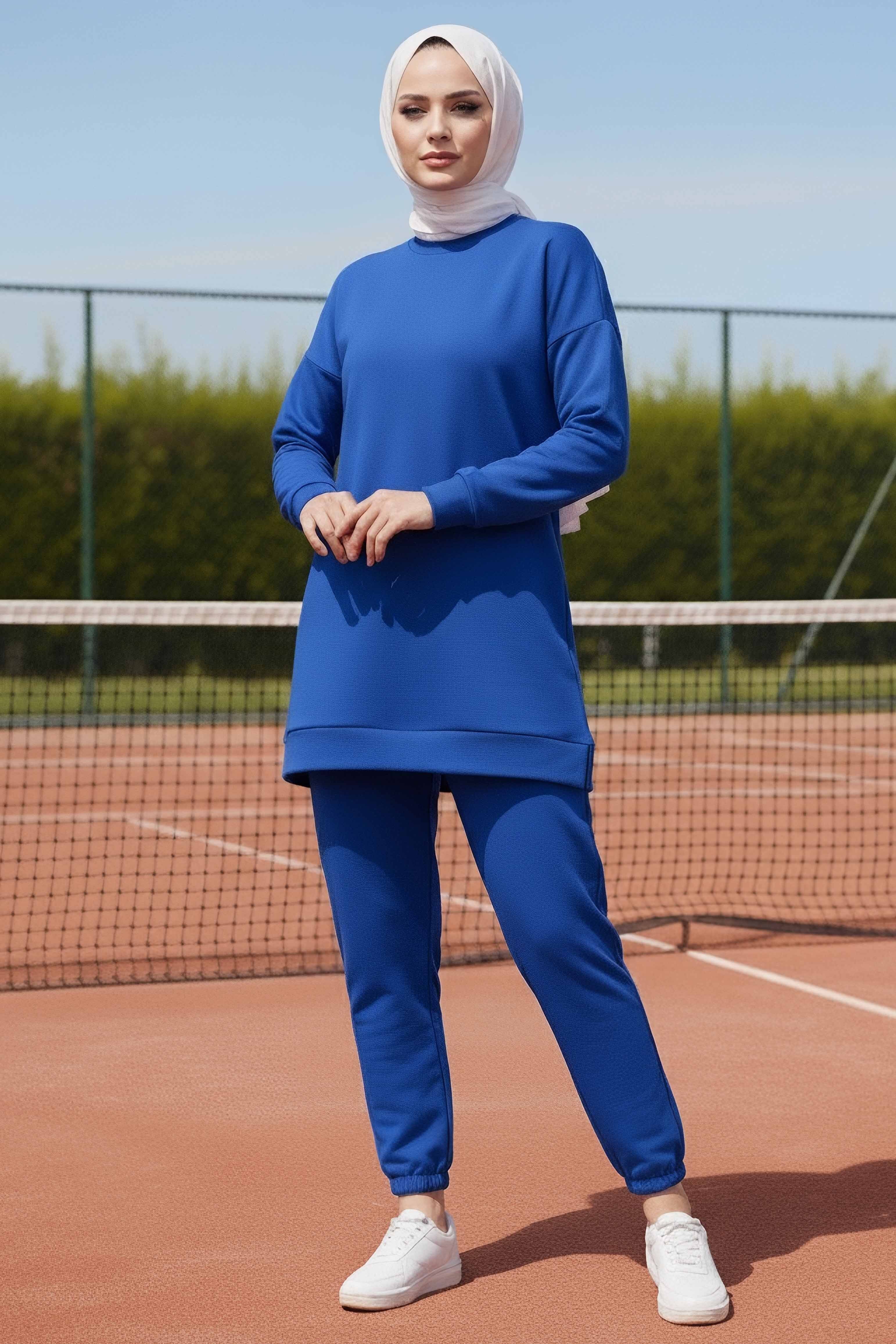 Paça Lastikli İki İplik İkili Takım - 28029-SAKS - 1