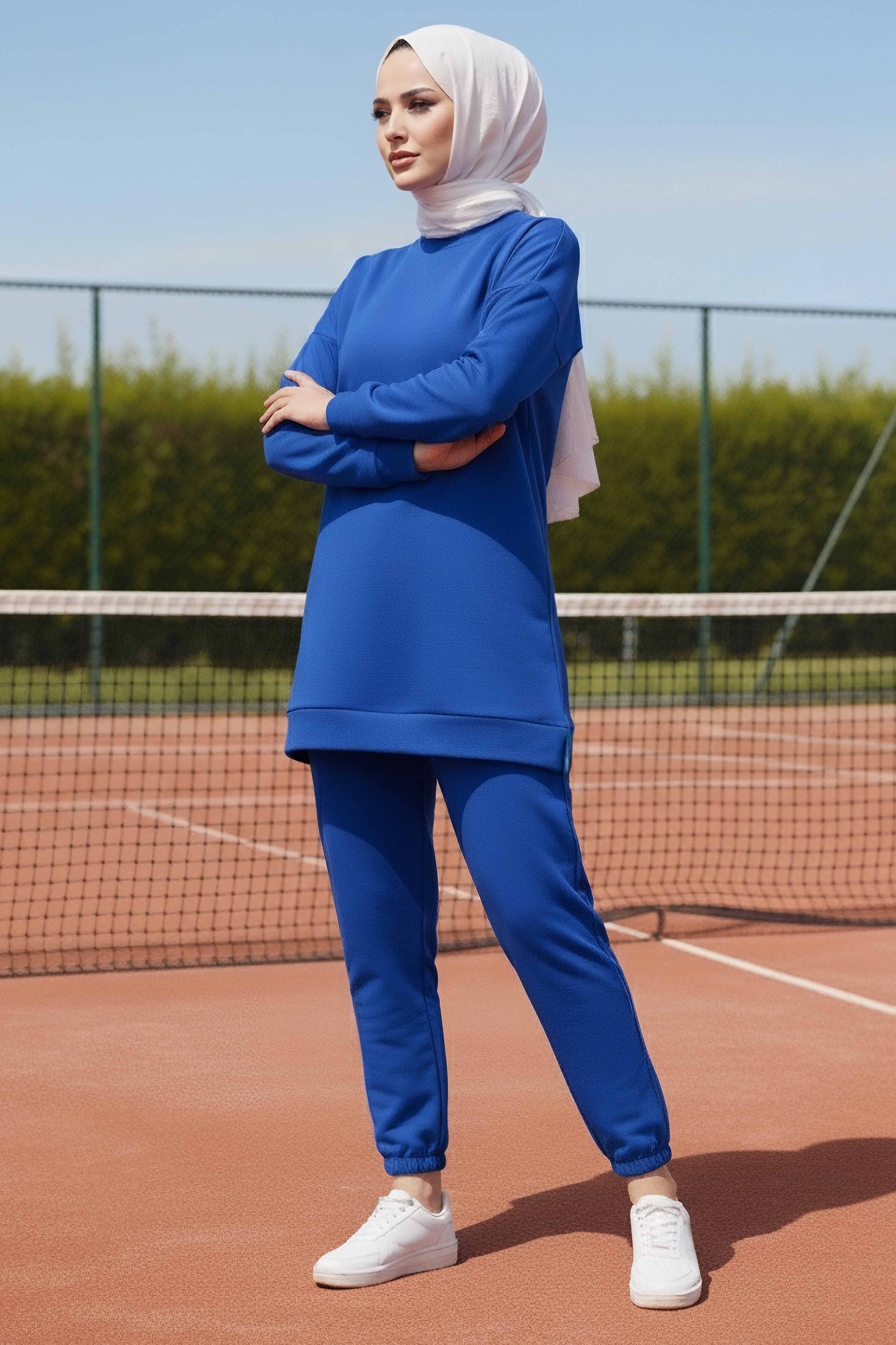 Paça Lastikli İki İplik İkili Takım - 28029-SAKS - 2