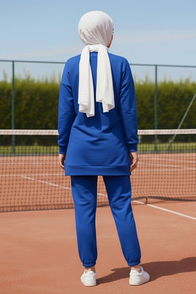 Paça Lastikli İki İplik İkili Takım - 28029-SAKS - 3