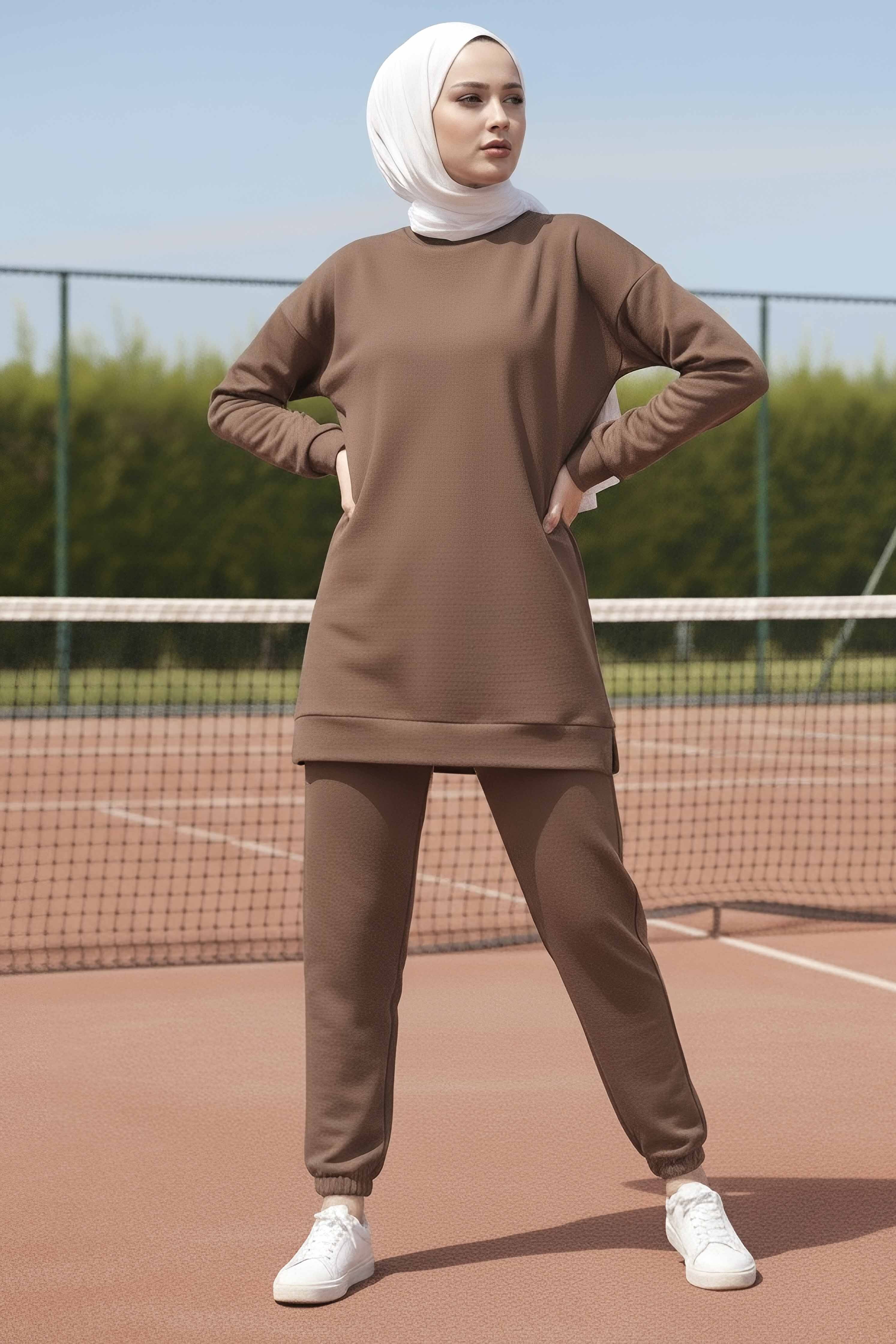 Paça Lastikli İki İplik İkili Takım - 28029-VIZON - 1