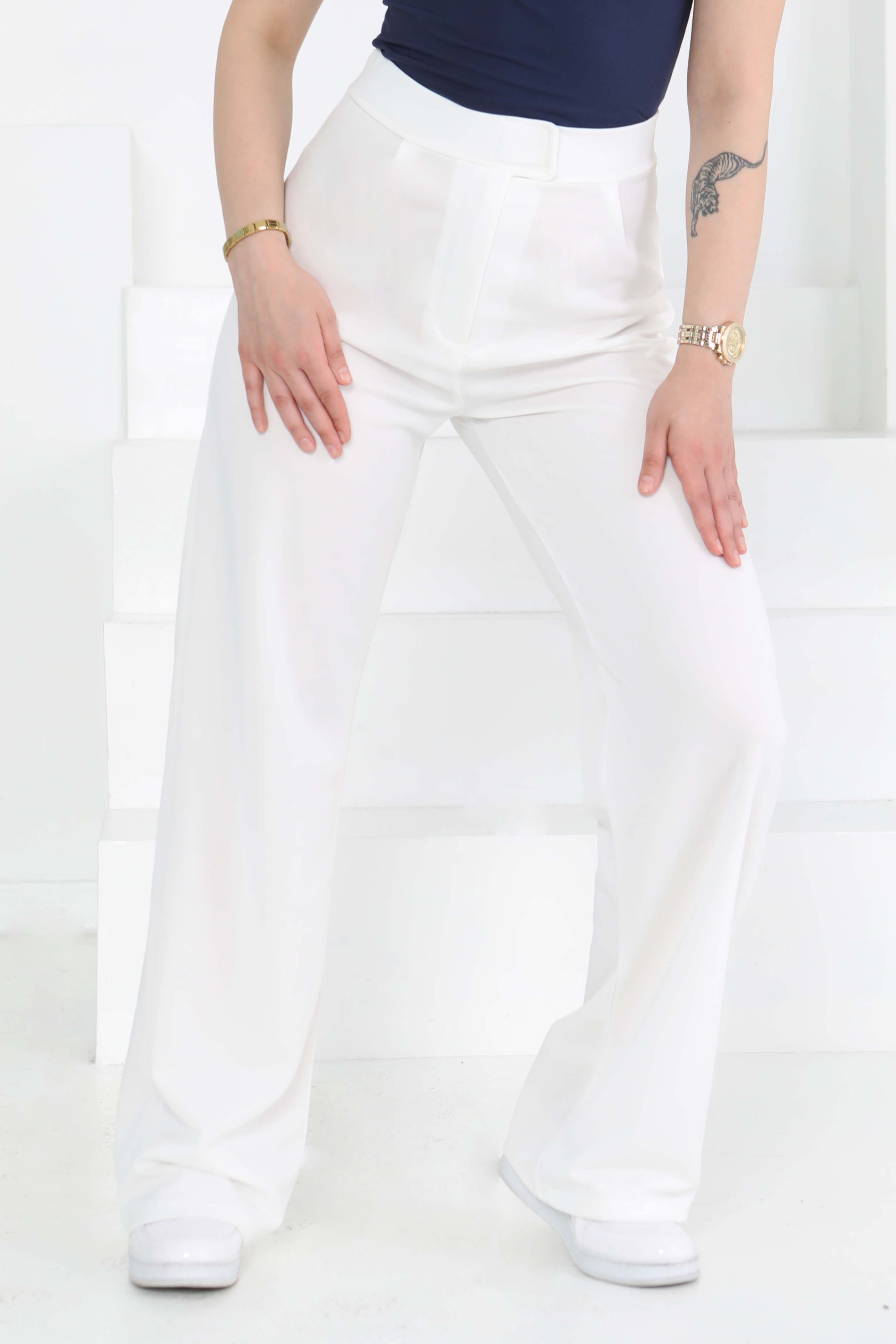 Palazzo Pantolon Beyaz - 27077 - 1