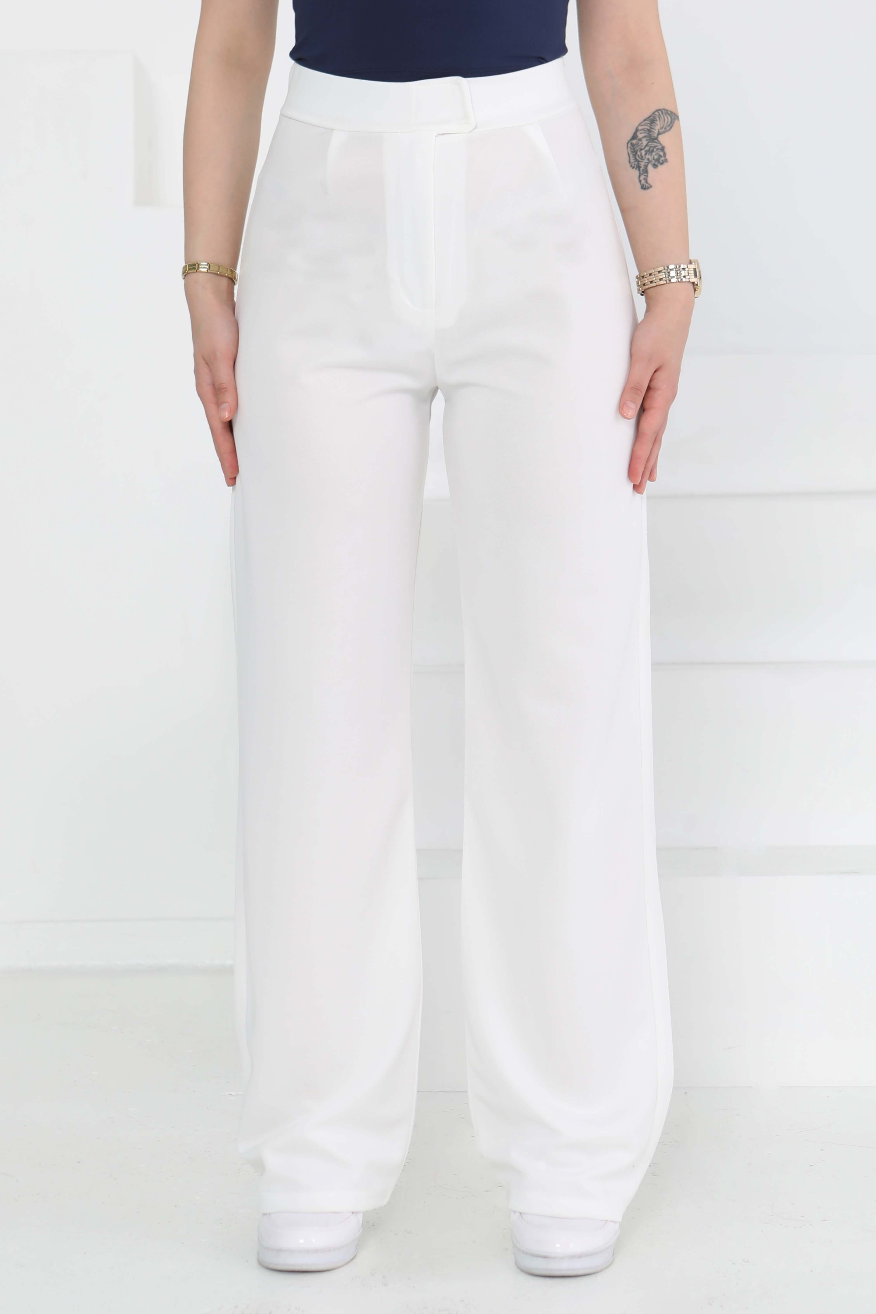 Palazzo Pantolon Beyaz - 27077 - 2