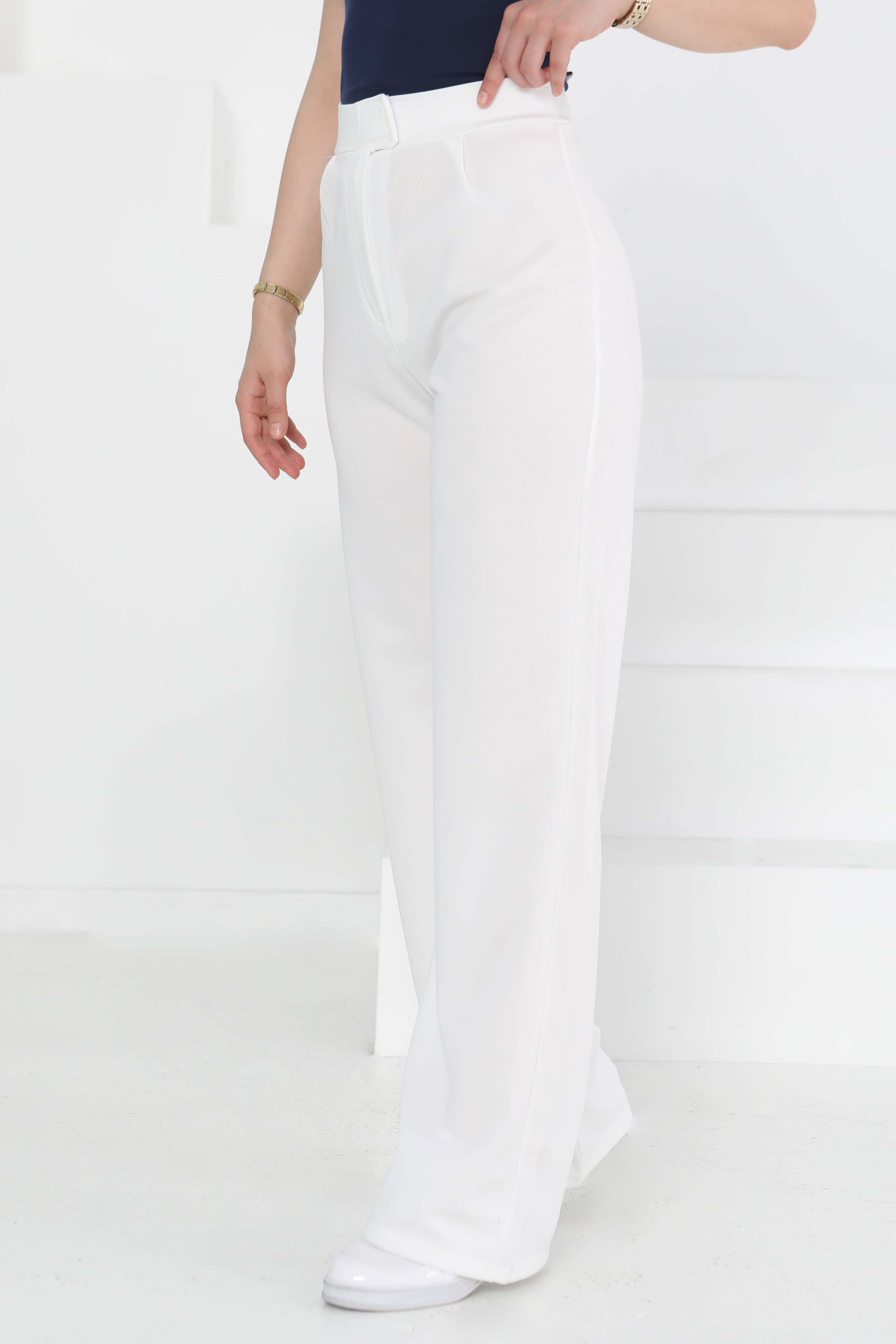 Palazzo Pantolon Beyaz - 27077 - 3