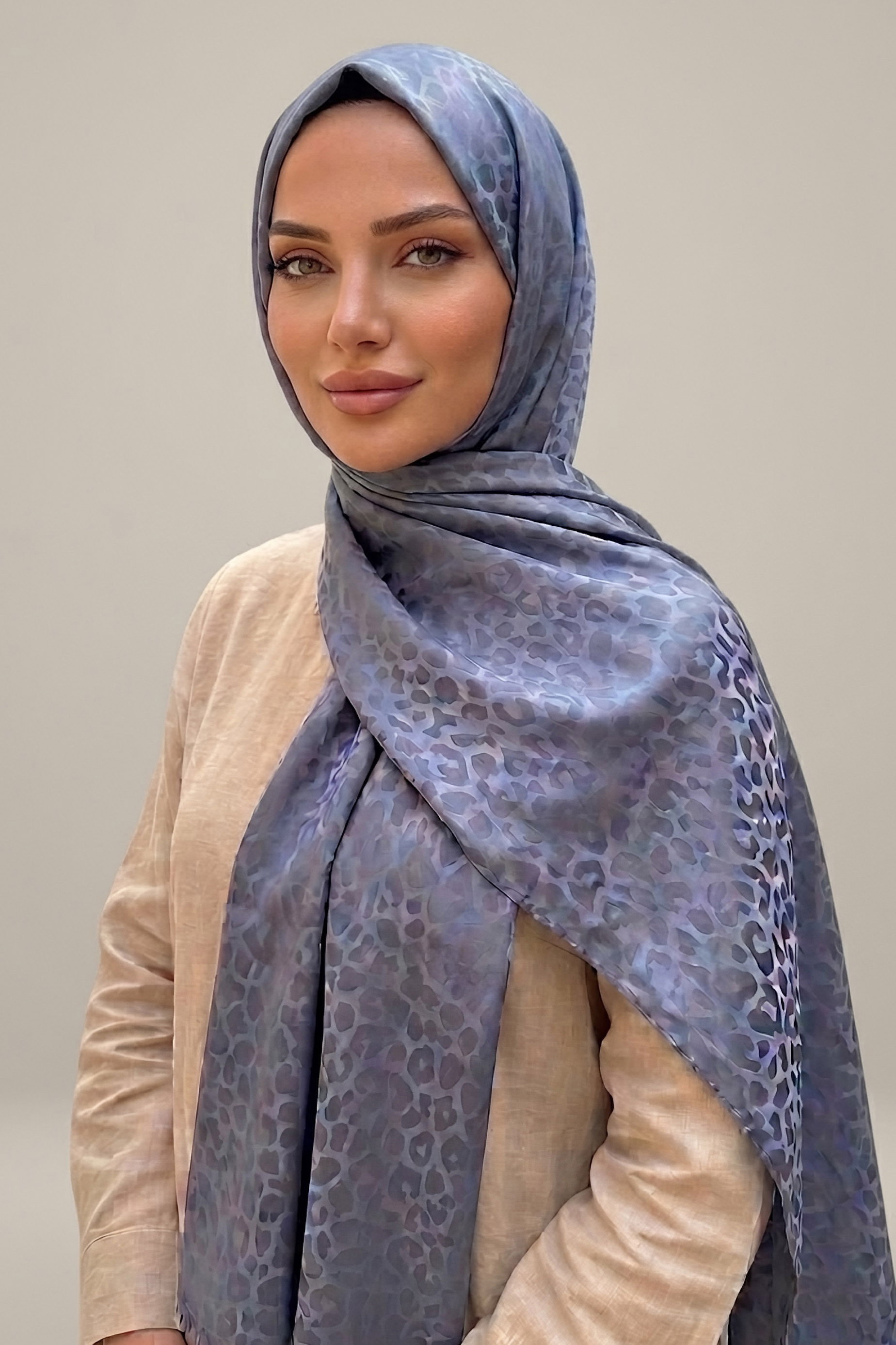 Pamuklu Jakar Şal Gri - 28806-GRI - 1