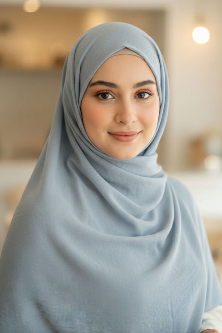 Pamuklu Vual Şal - 28245-GRI - 2