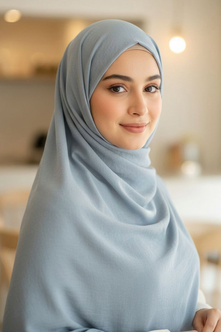 Pamuklu Vual Şal - 28245-GRI - 2