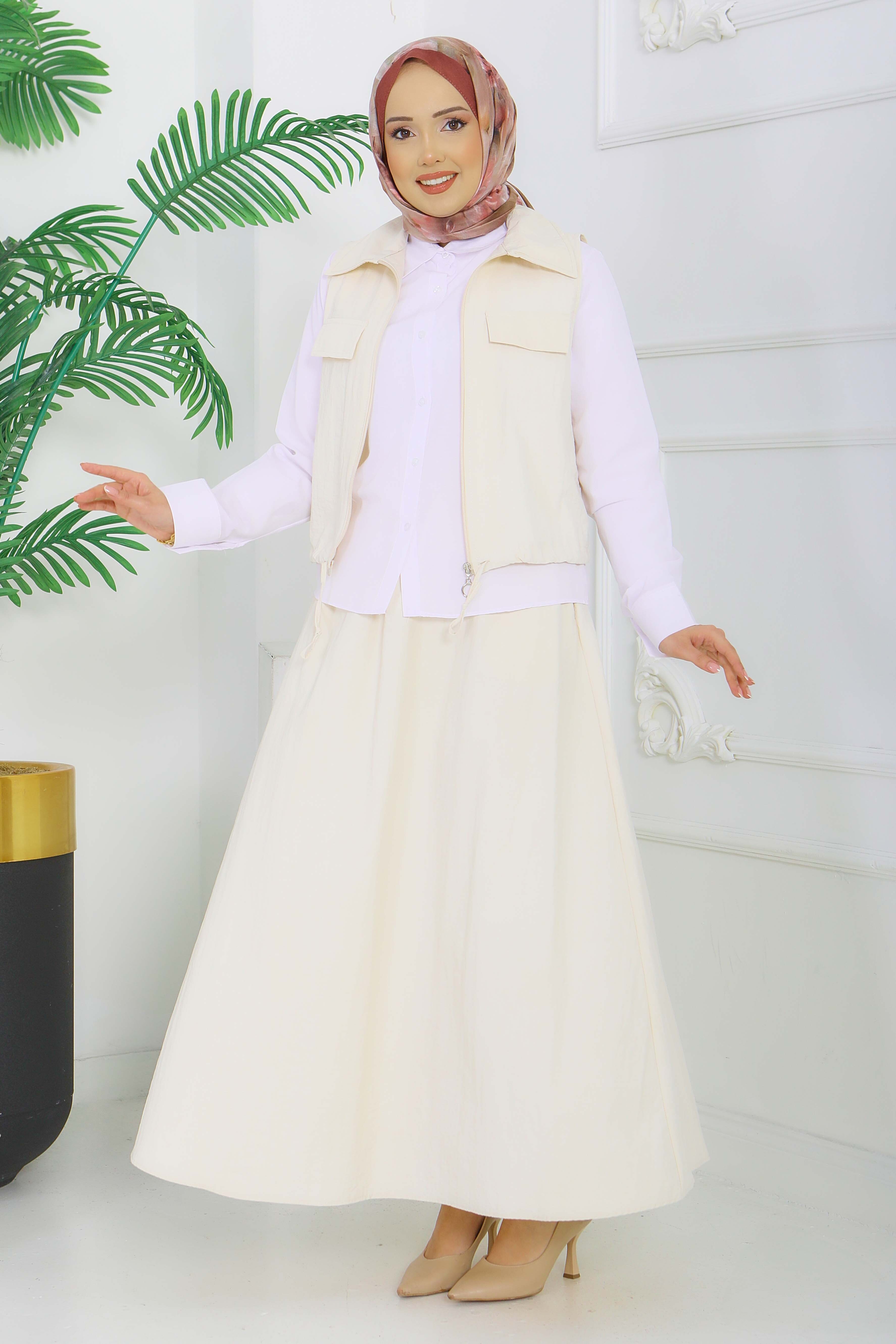 Paraşüt Üçlü Takım - 28390-KREM - 2