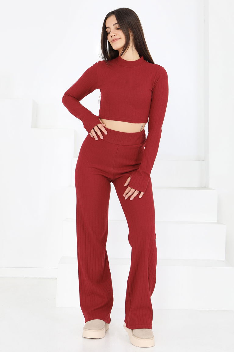 Parmak Geçmeli Kaşkorse İkili Takım - 27820-BORDO - TOFİSA