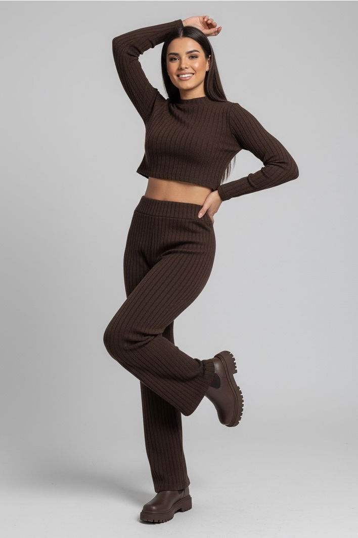 Parmak Geçmeli Kaşkorse İkili Takım - 27820-KAHVE - TOFİSA