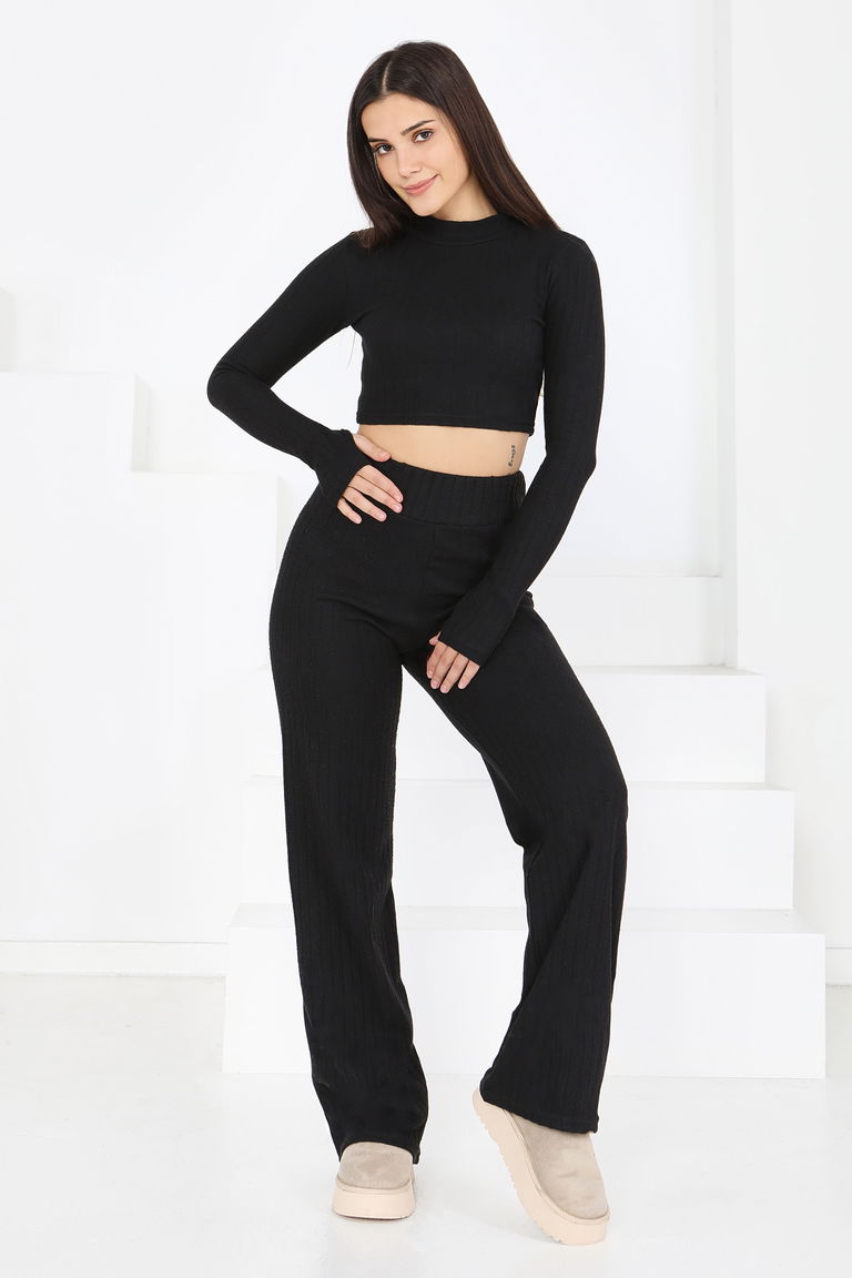 Parmak Geçmeli Kaşkorse İkili Takım - 27820-SIYAH - TOFİSA