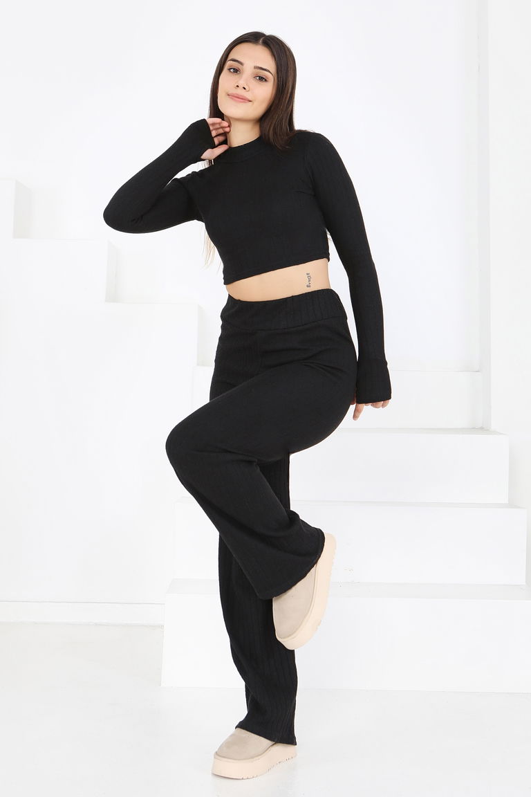 Parmak Geçmeli Kaşkorse İkili Takım - 27820-SIYAH - TOFİSA