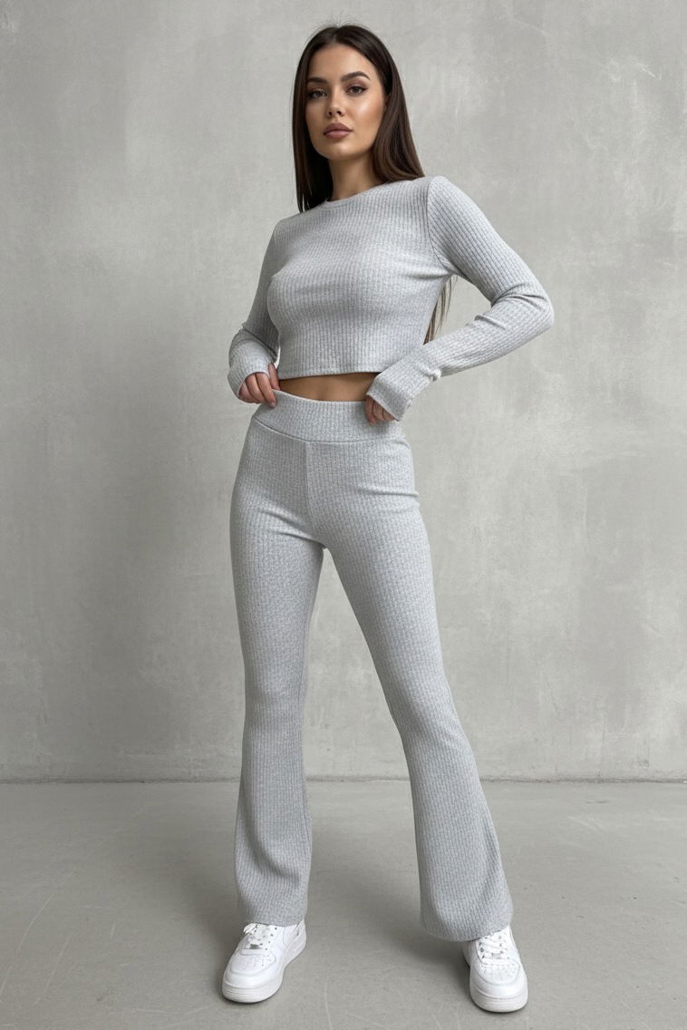 Parmak Geçmeli Kaşkorse İkili Takım - 27996-GRI - TOFİSA