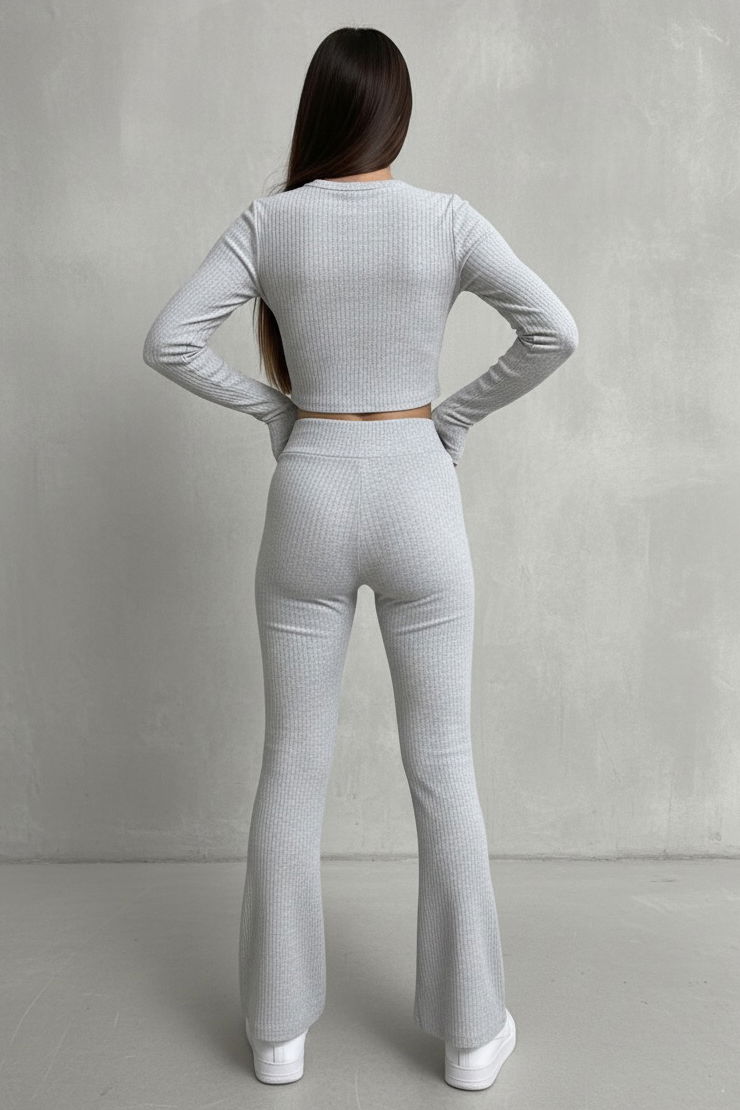 Parmak Geçmeli Kaşkorse İkili Takım - 27996-GRI - TOFİSA