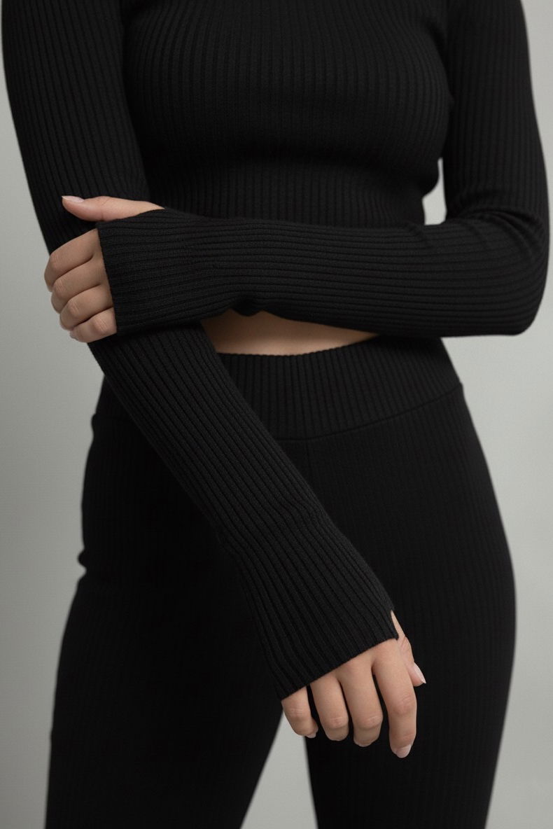 Parmak Geçmeli Kaşkorse İkili Takım - 27996-SIYAH - 3