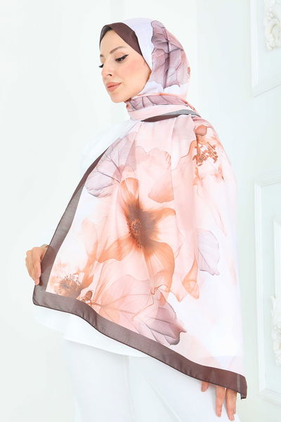 Pastel Flora Serisi Pamuk Şal - 27857-SOMON 