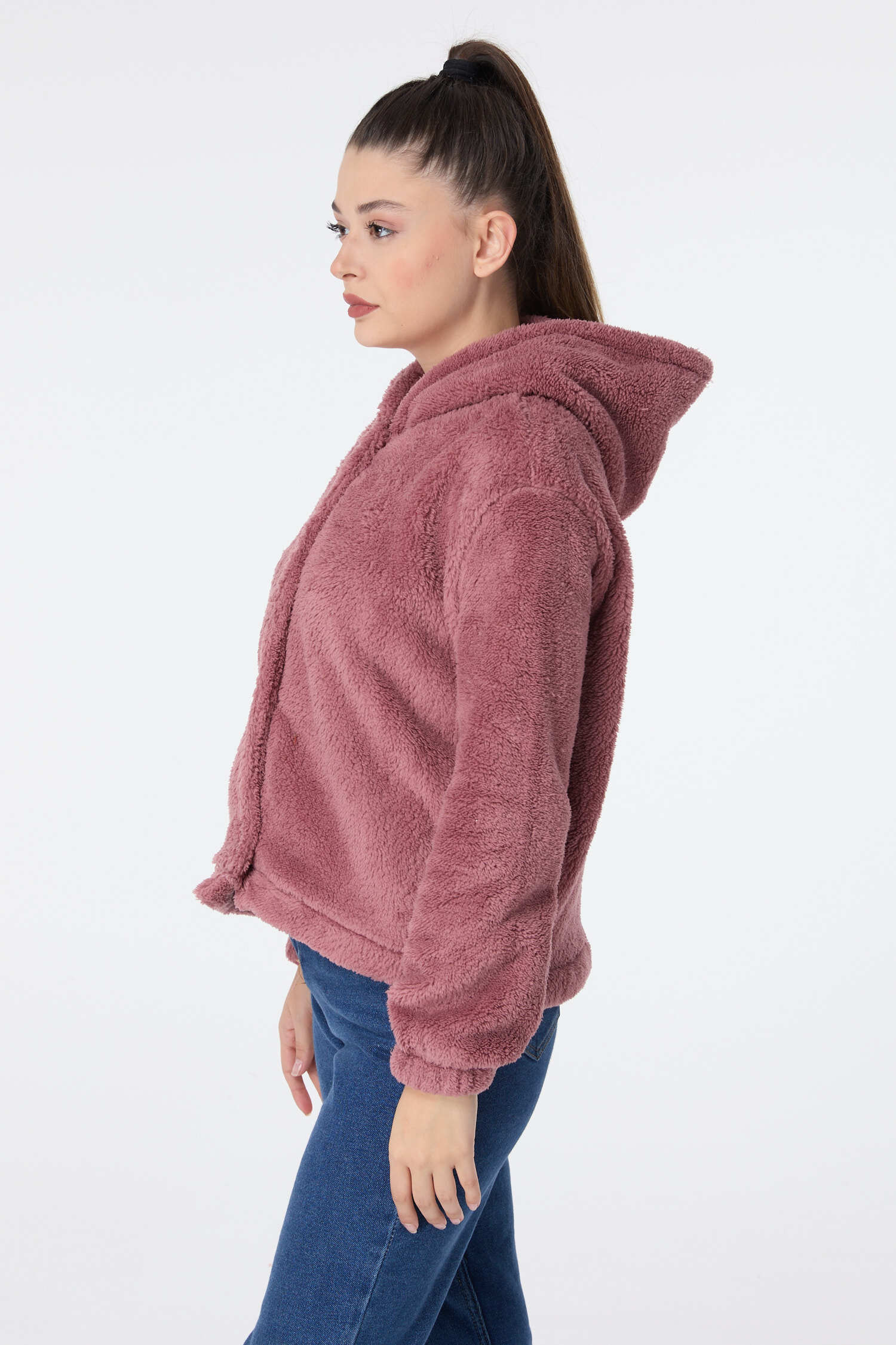 Peluş Ceket - 27822-GUL-KURUSU - 3