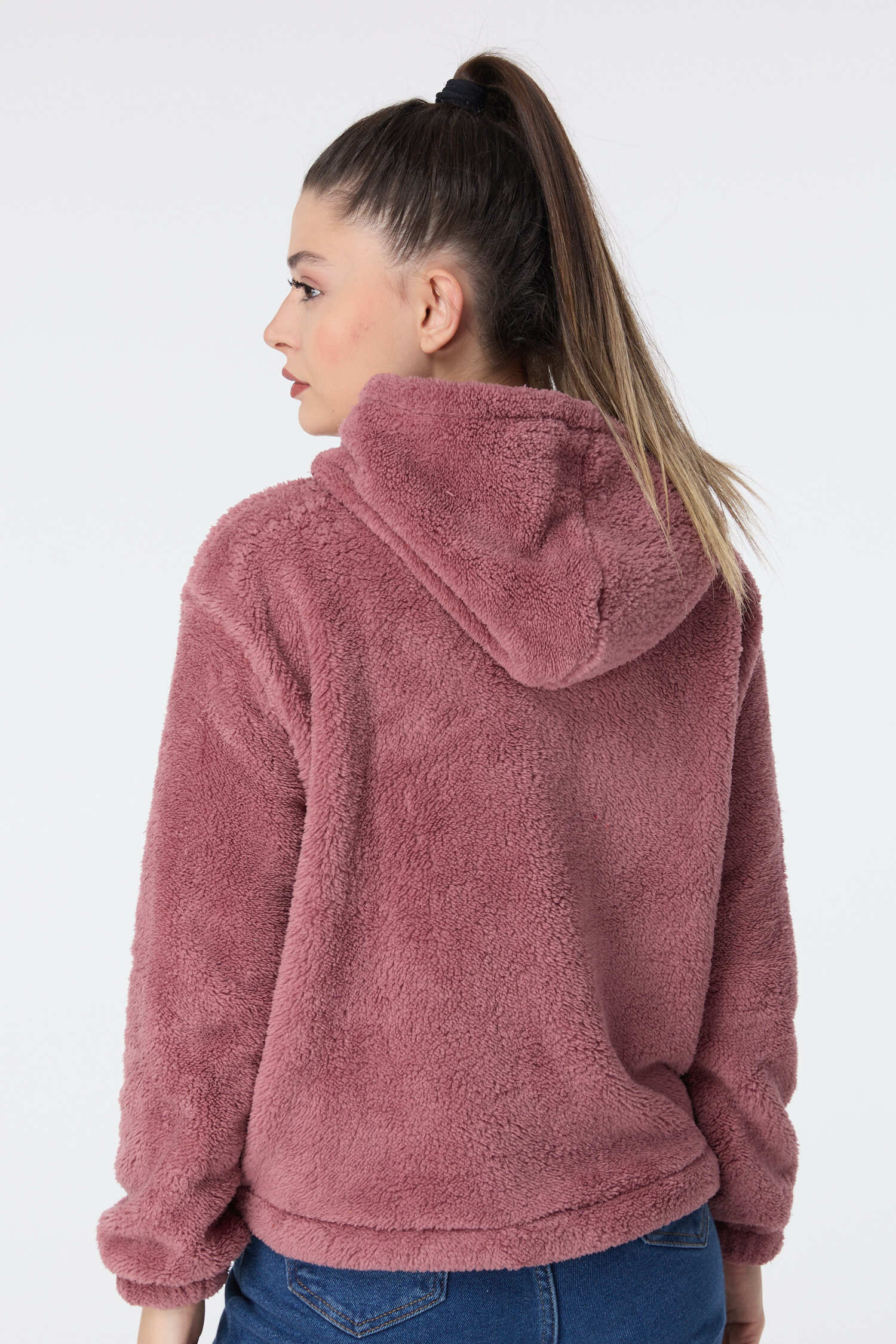 Peluş Ceket - 27822-GUL-KURUSU - 5