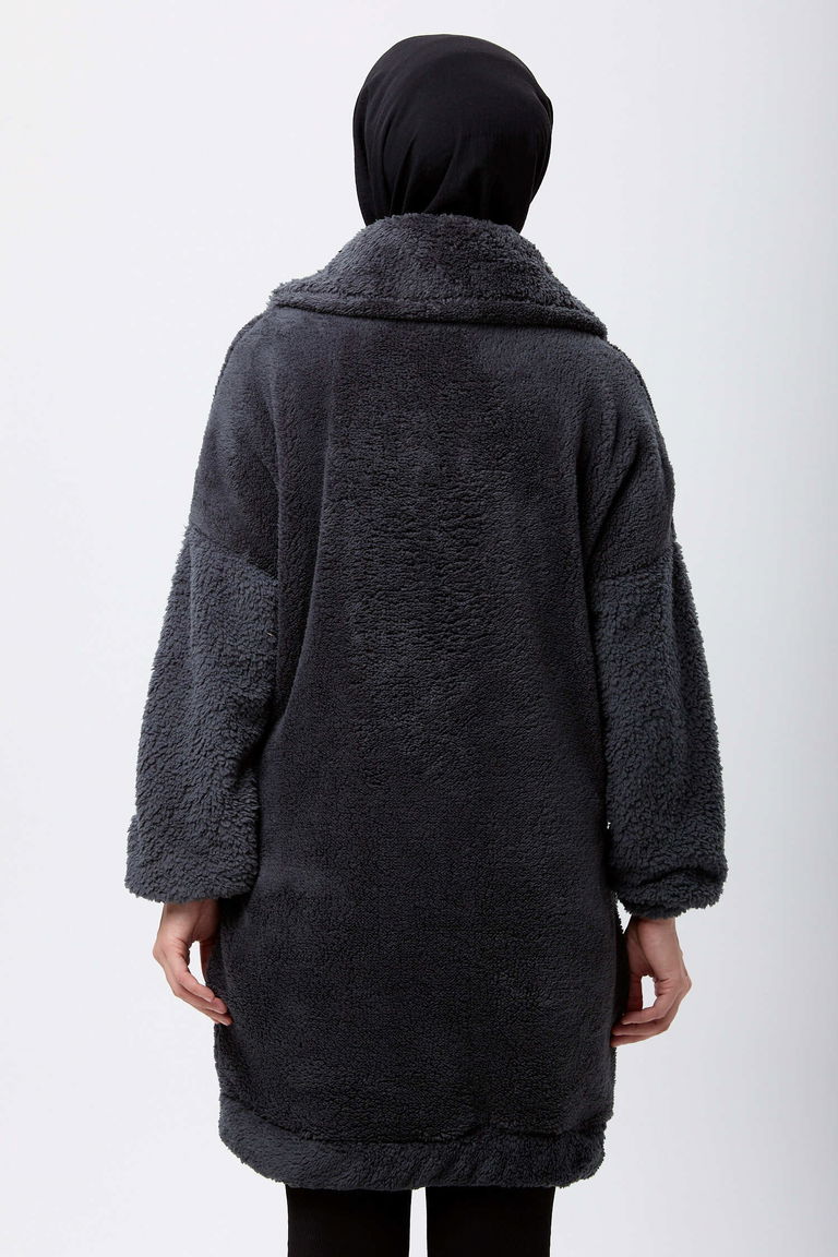 Peluş Mont - 13009-ANTRASIT - TOFİSA