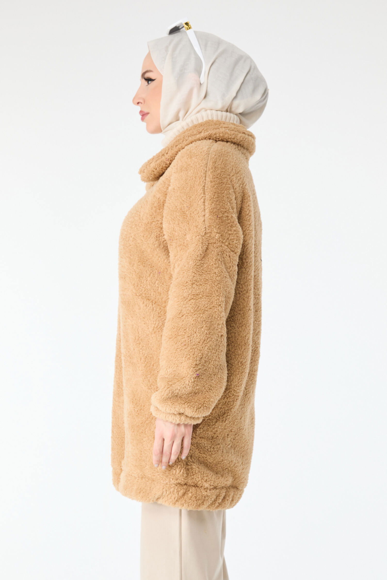 Peluş Mont - 13009-BEJ - 3