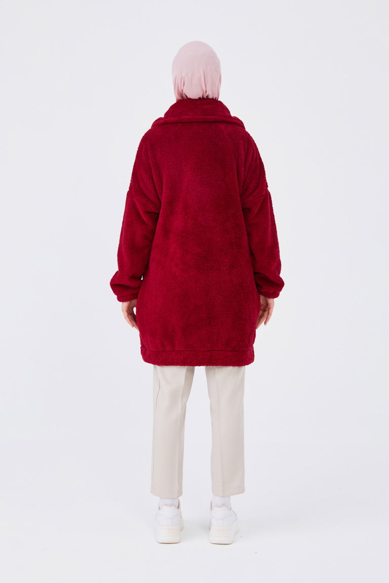 Peluş Mont - 13009-BORDO - TOFİSA