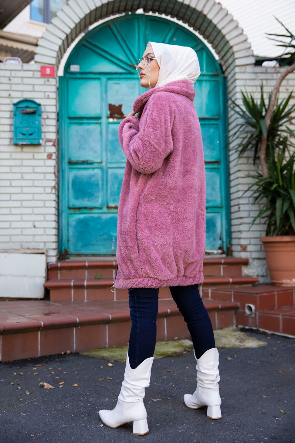 Peluş Mont - 13009-GUL-KURUSU - 5