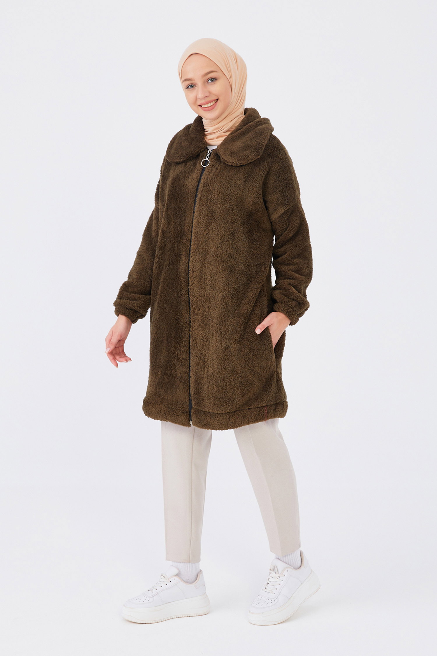 Peluş Mont - 13009-HAKI - 7