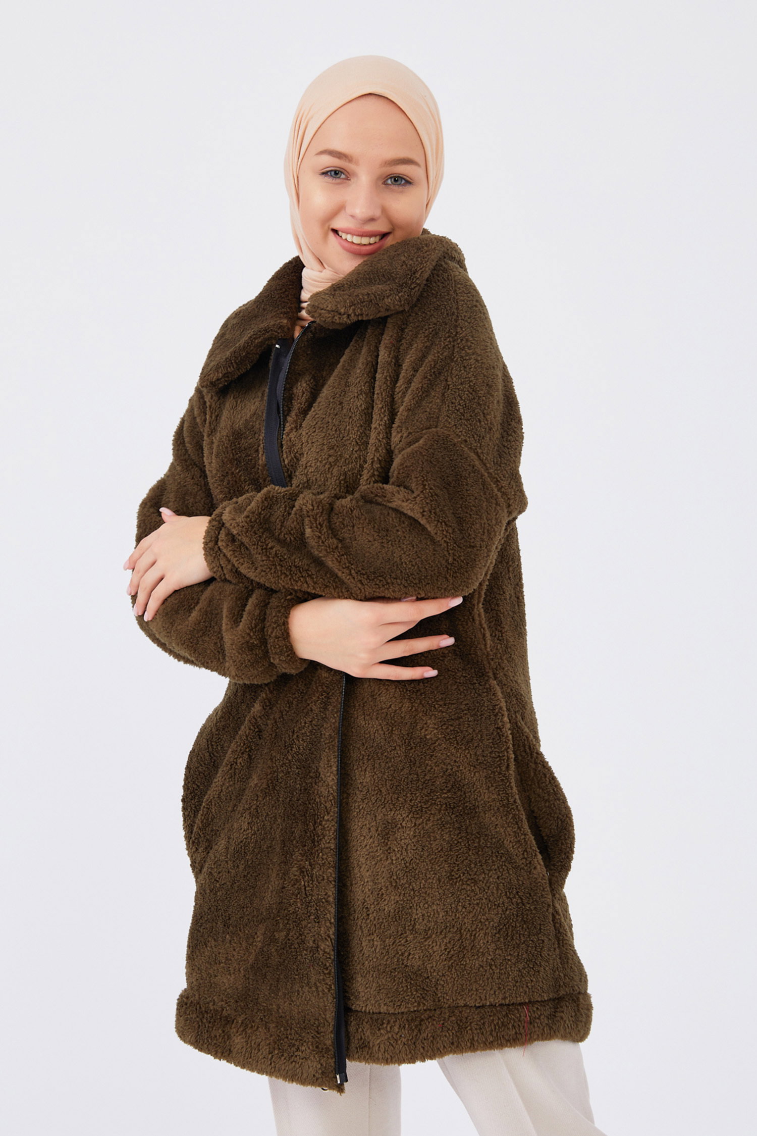 Peluş Mont - 13009-HAKI - 10