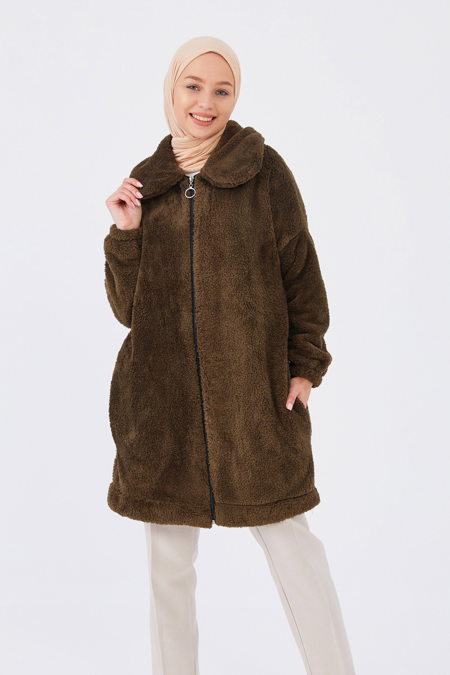 Peluş Mont - 13009-HAKI - 1