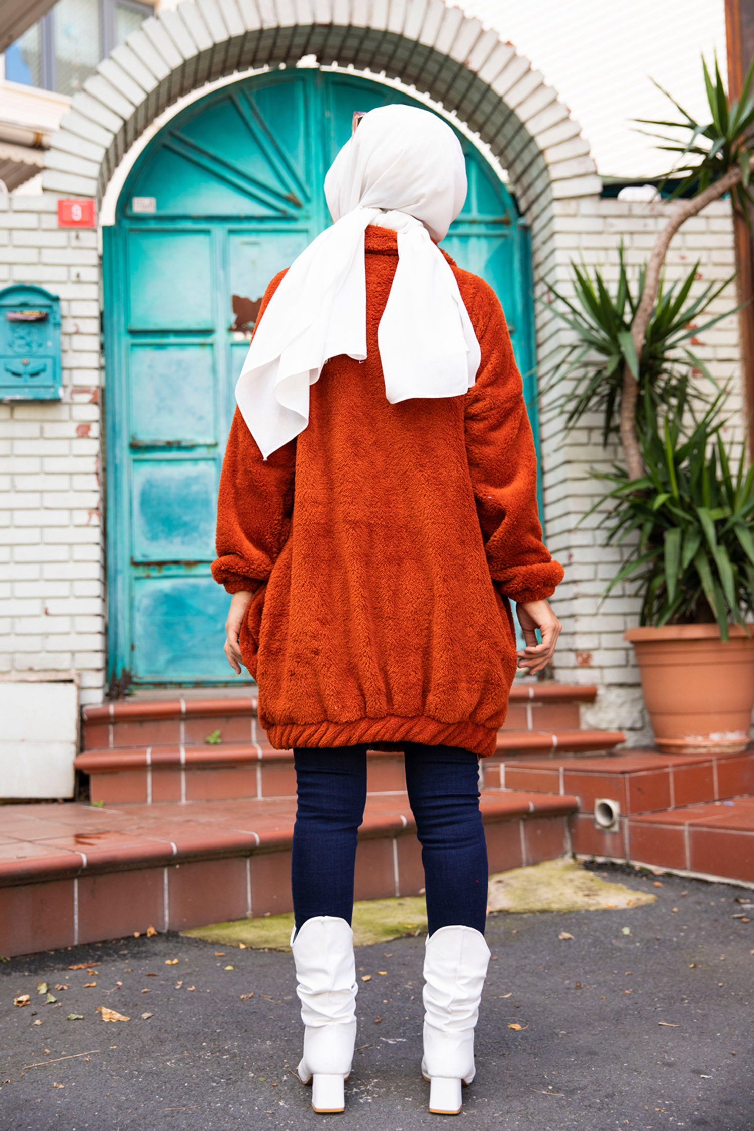 Peluş Mont - 13009-KIREMIT - 8