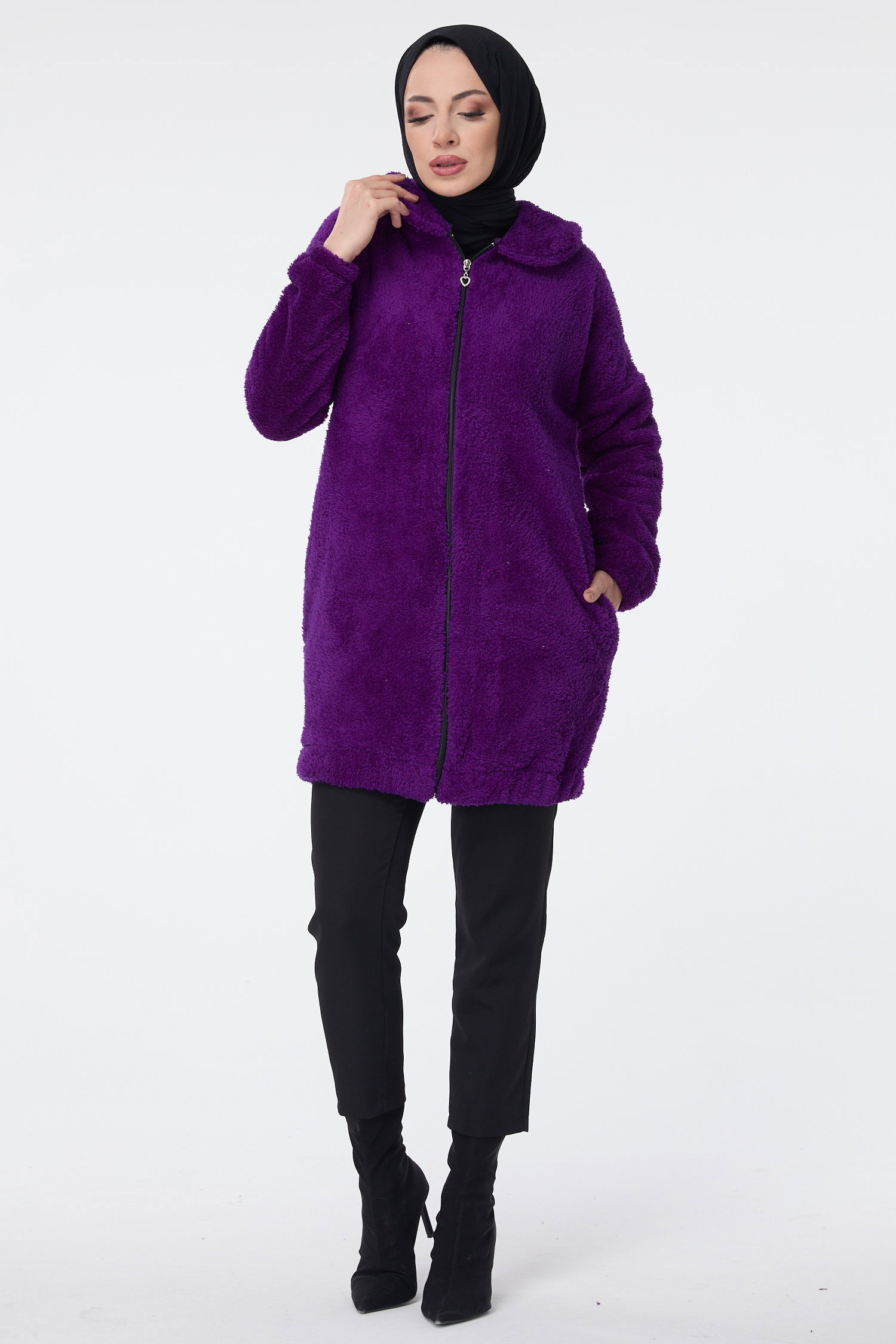 Peluş Mont - 13009-MOR - 6