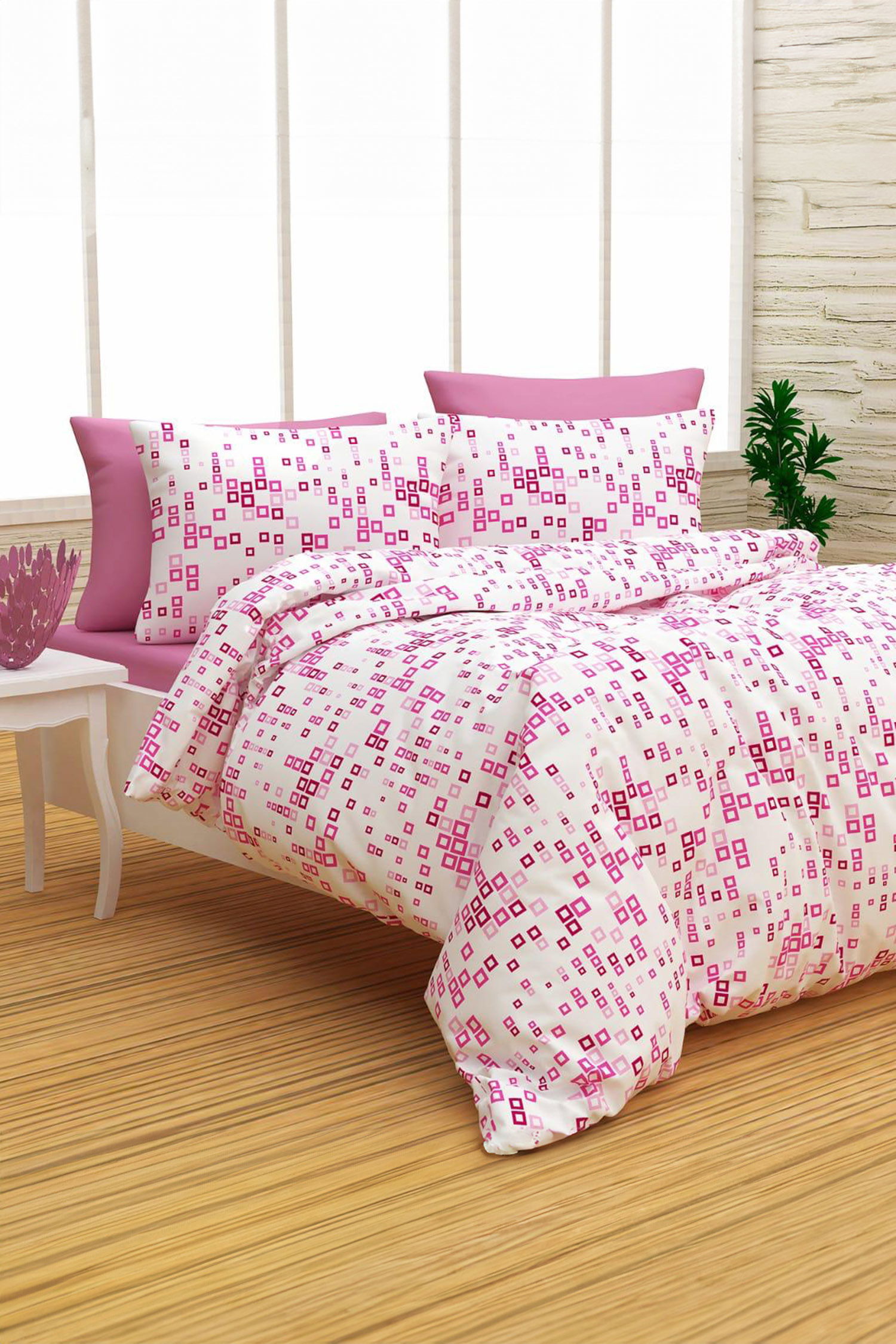Pembe Çift Kişilik Nevresim Seti - 24776 - 1
