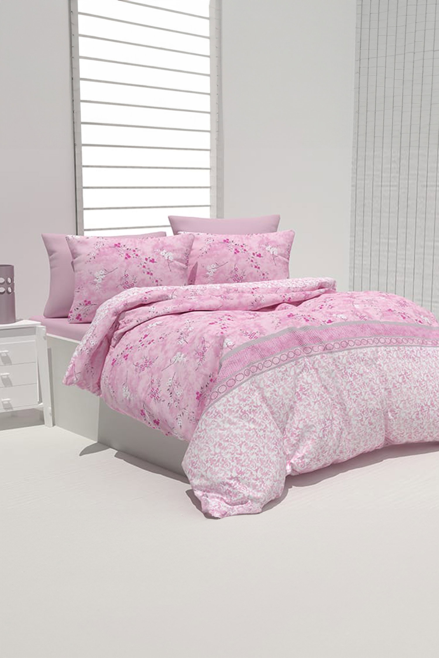 Pembe Çift Kişilik Nevresim Seti - 26509 - 1