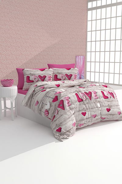Pembe Çift Kişilik Nevresim Seti - 26515 